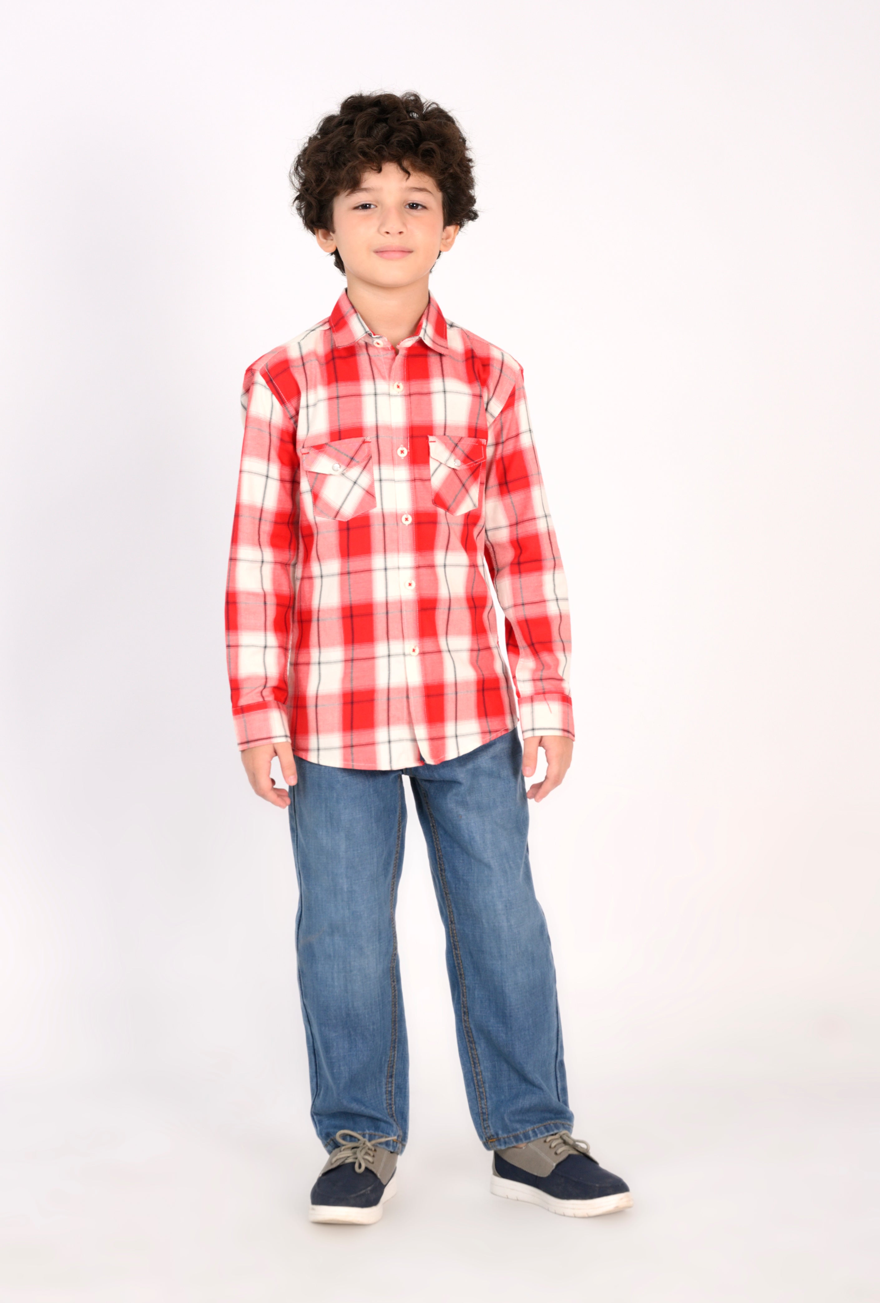 Red & White Brushed Plaid Flannel Shirt Reality