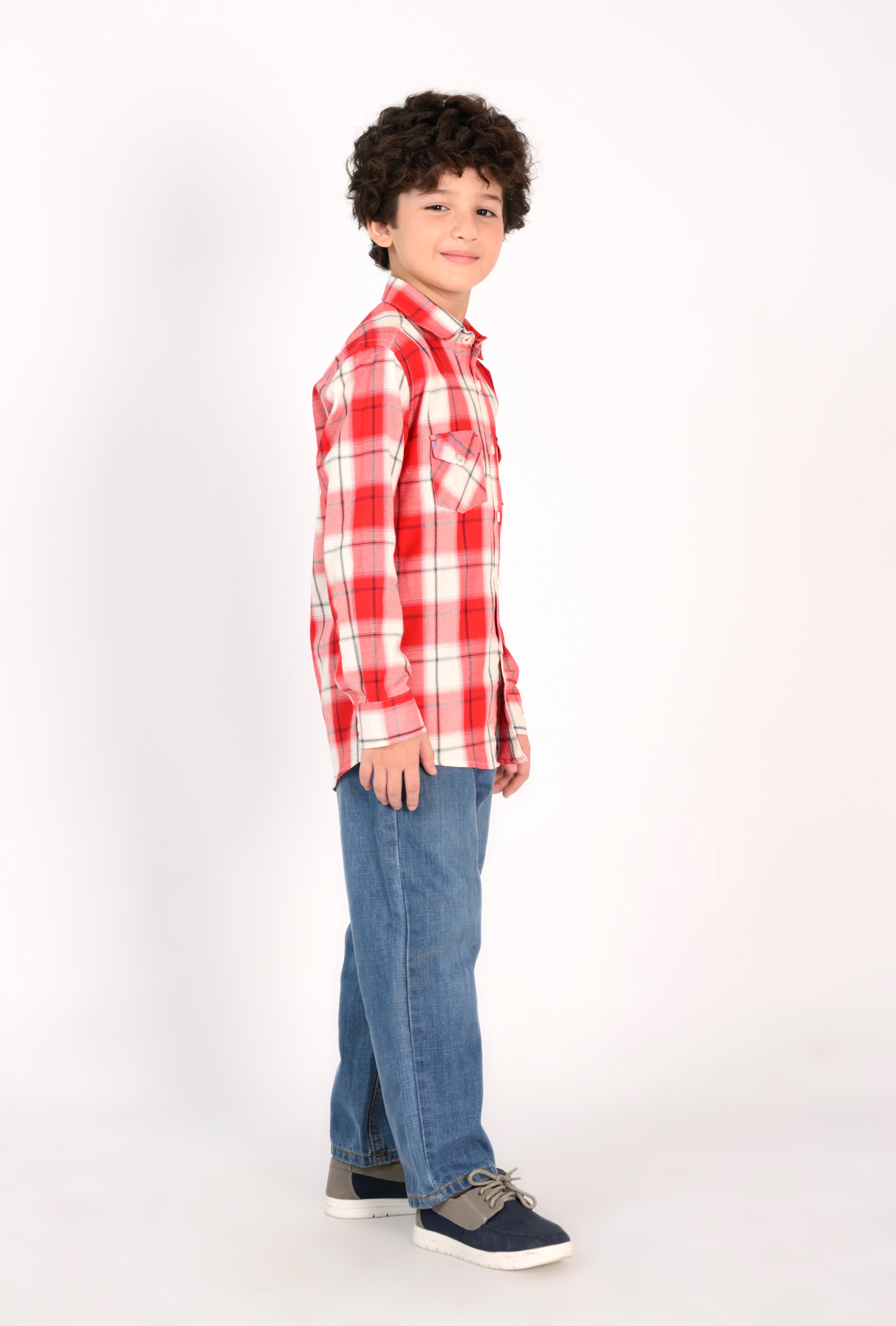 Red & White Brushed Plaid Flannel Shirt Reality