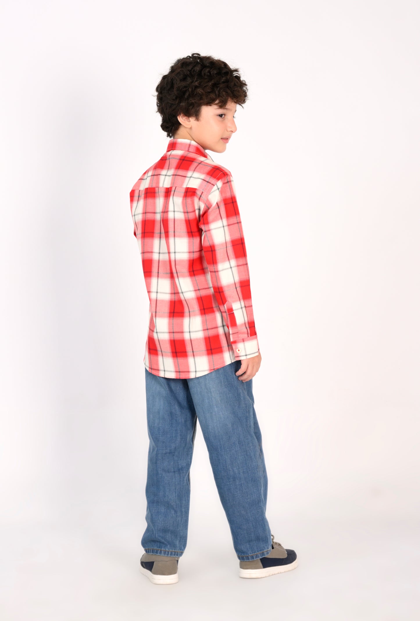 Red & White Brushed Plaid Flannel Shirt Reality