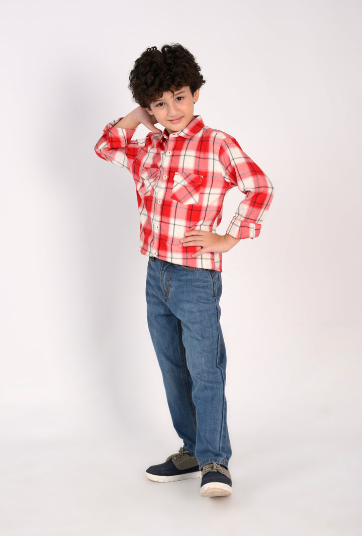 Red & White Brushed Plaid Flannel Shirt Reality