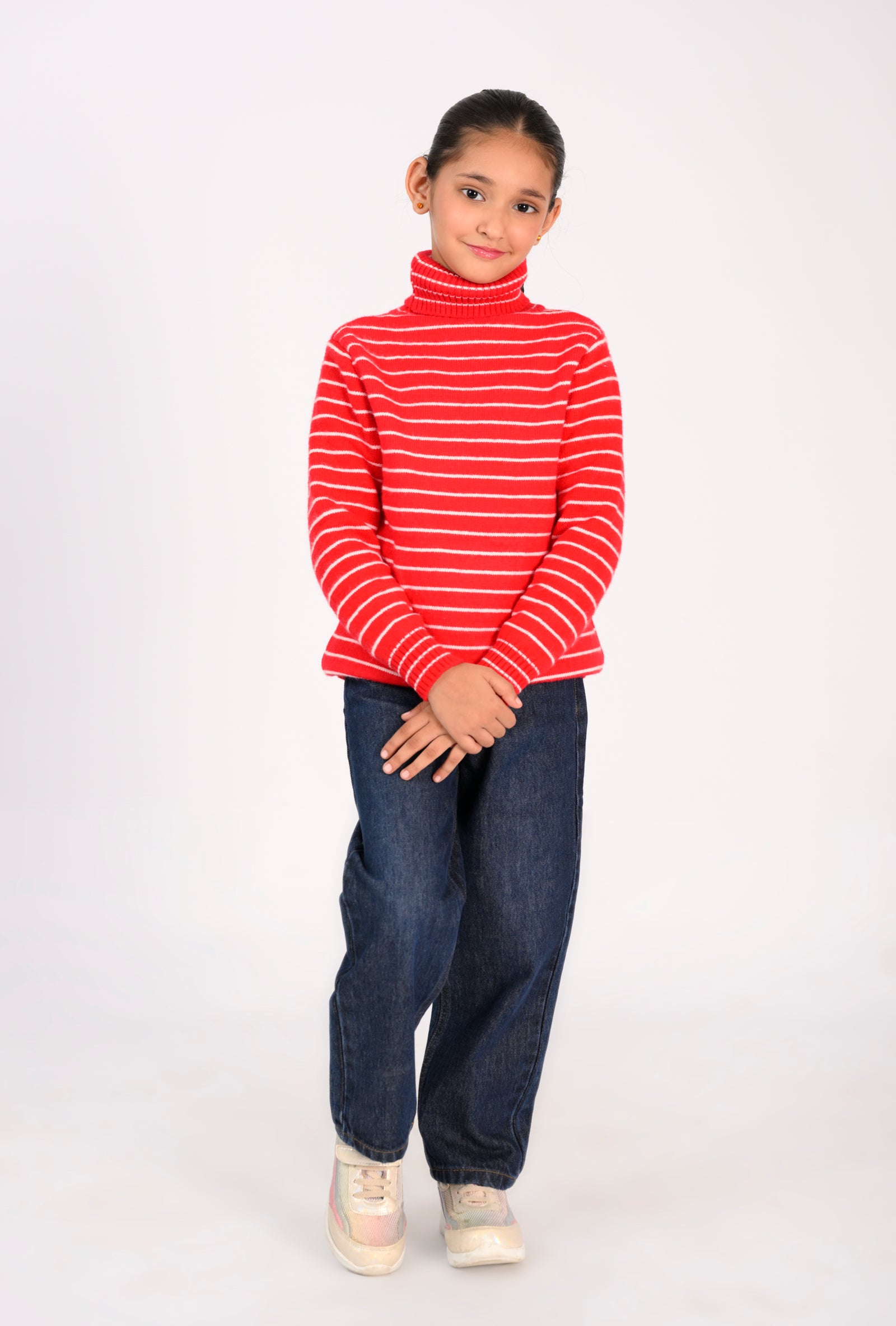 Stripes in Style: The Red Turtleneck Look Reality