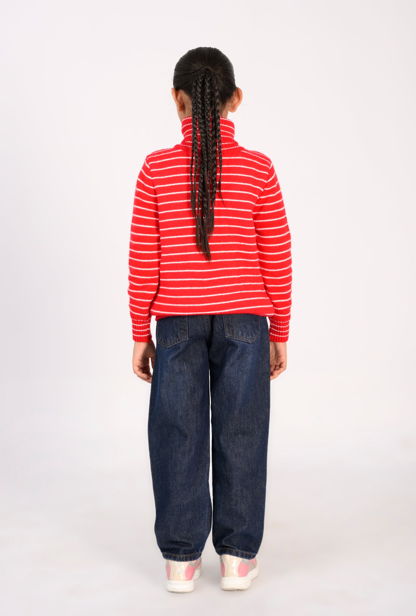 Stripes in Style: The Red Turtleneck Look Reality