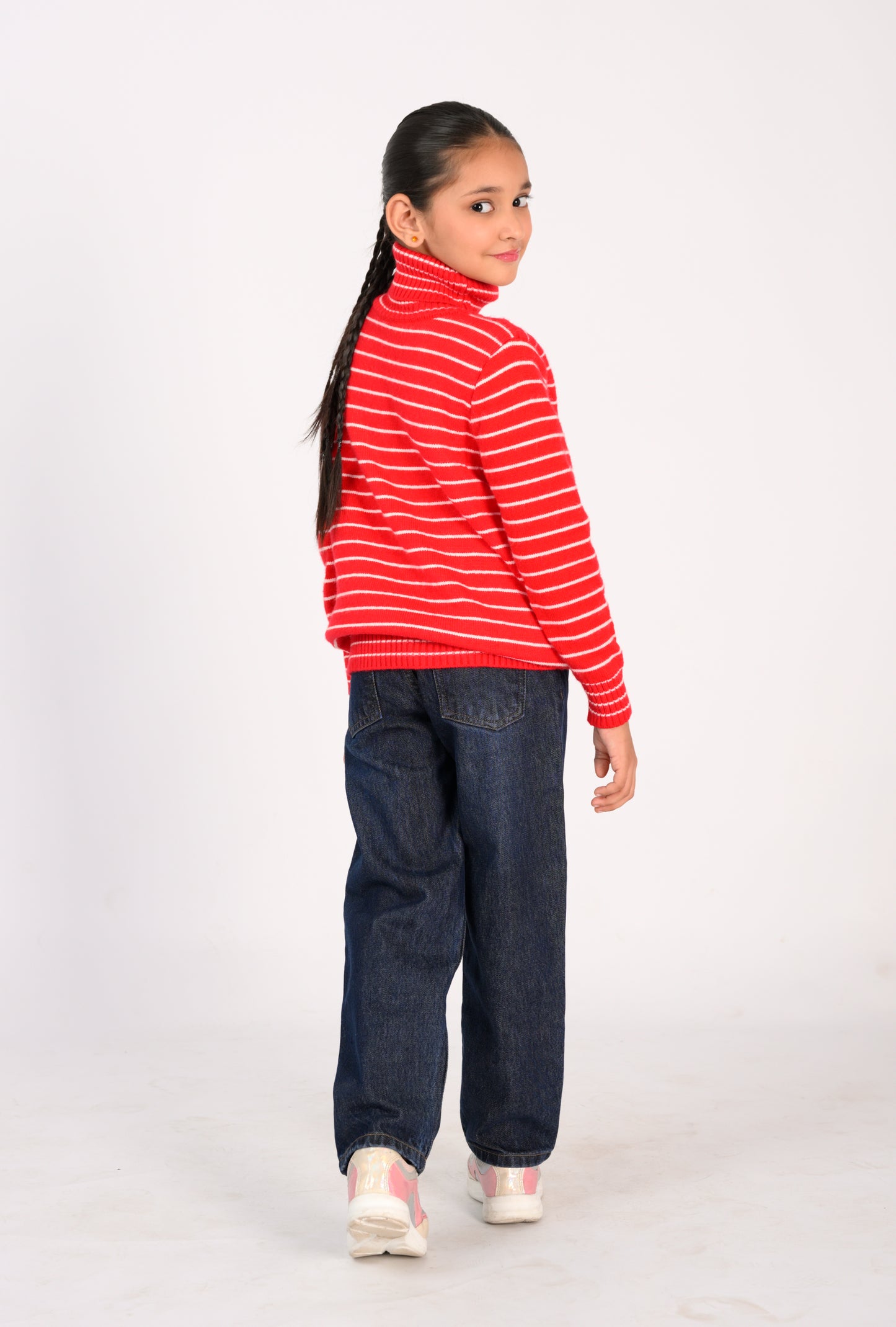 Stripes in Style: The Red Turtleneck Look Reality