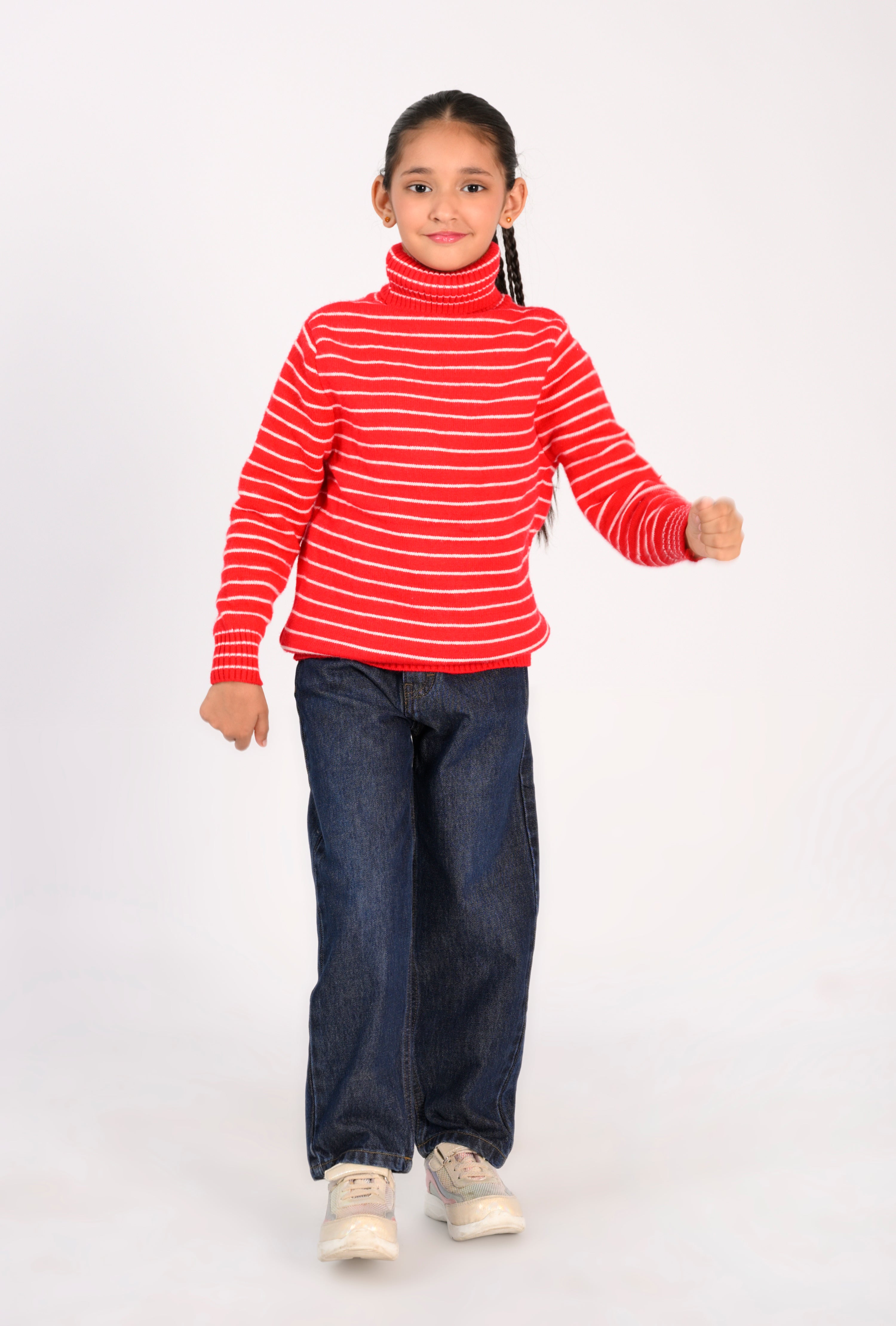 Stripes in Style: The Red Turtleneck Look Reality