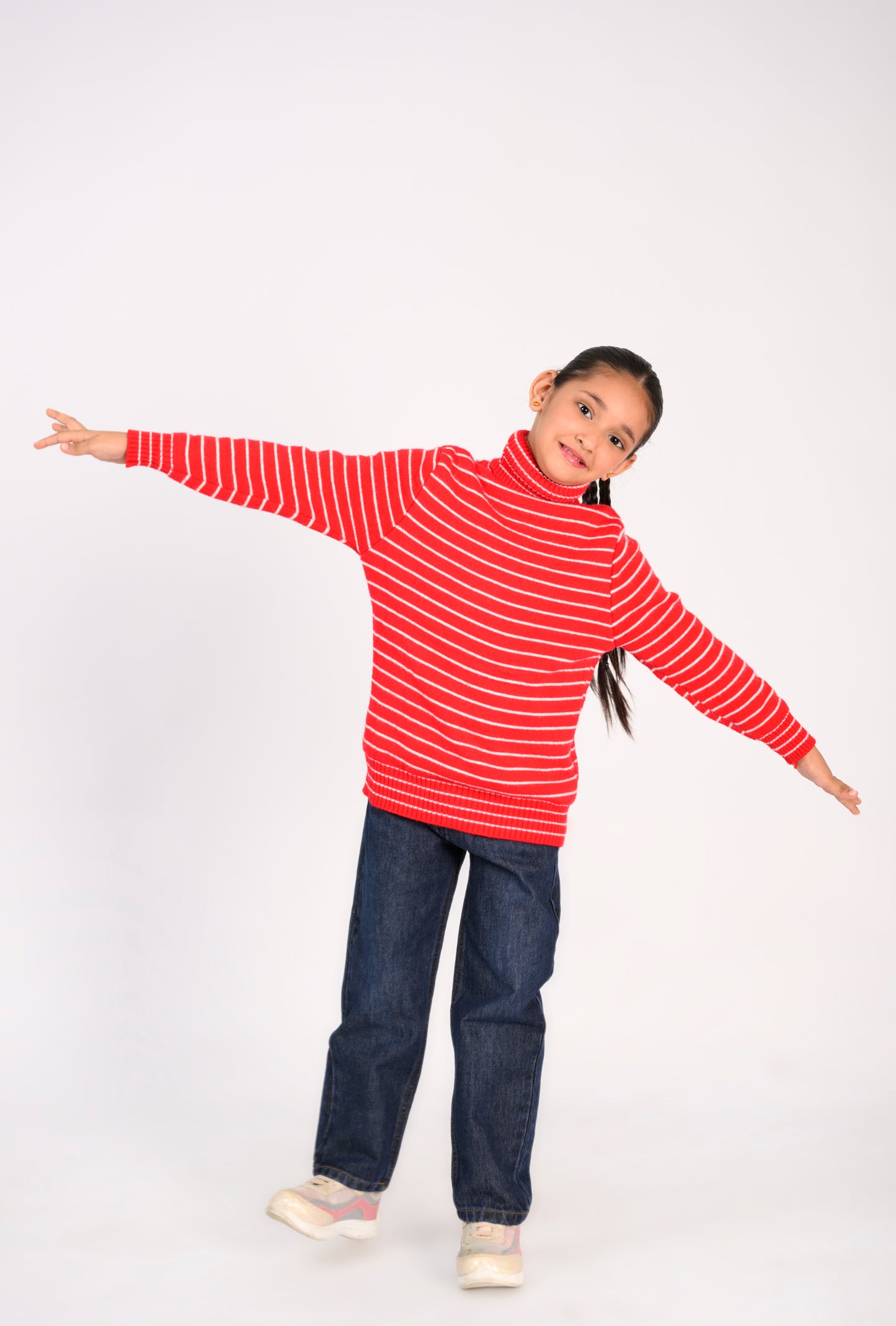 Stripes in Style: The Red Turtleneck Look Reality