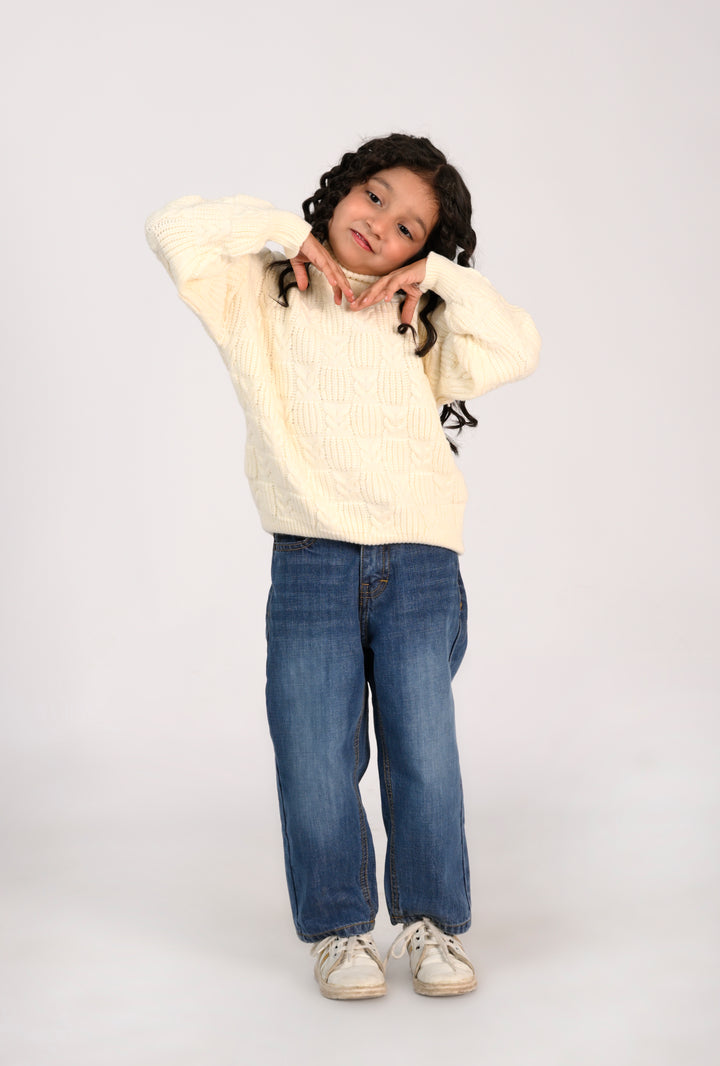 Jumping for Joy in Cream Knit Reality