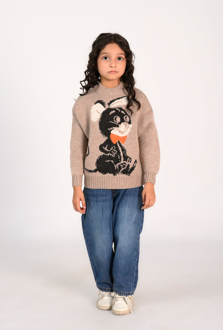 Girl in Cat Sweater and Jeans Reality