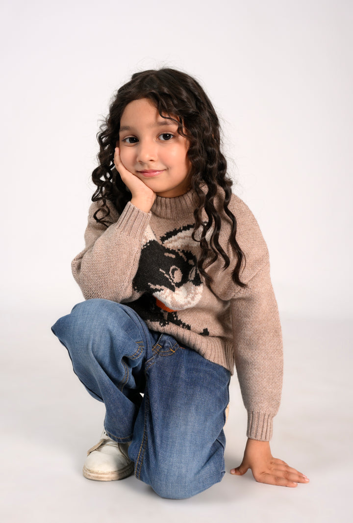 Girl in Cat Sweater and Jeans Reality