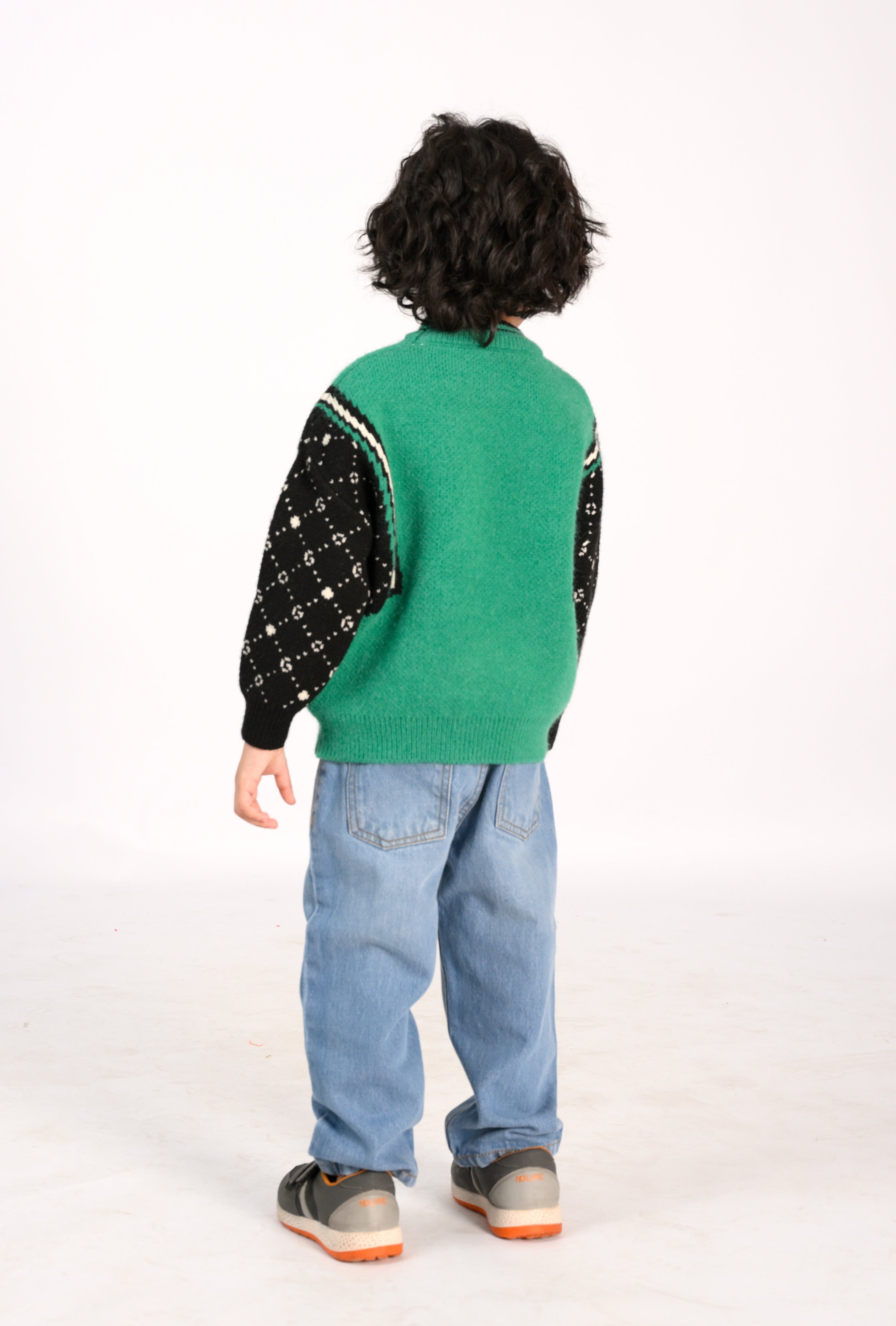 Kids' Green Sweater with Mickey Mouse Patch Reality