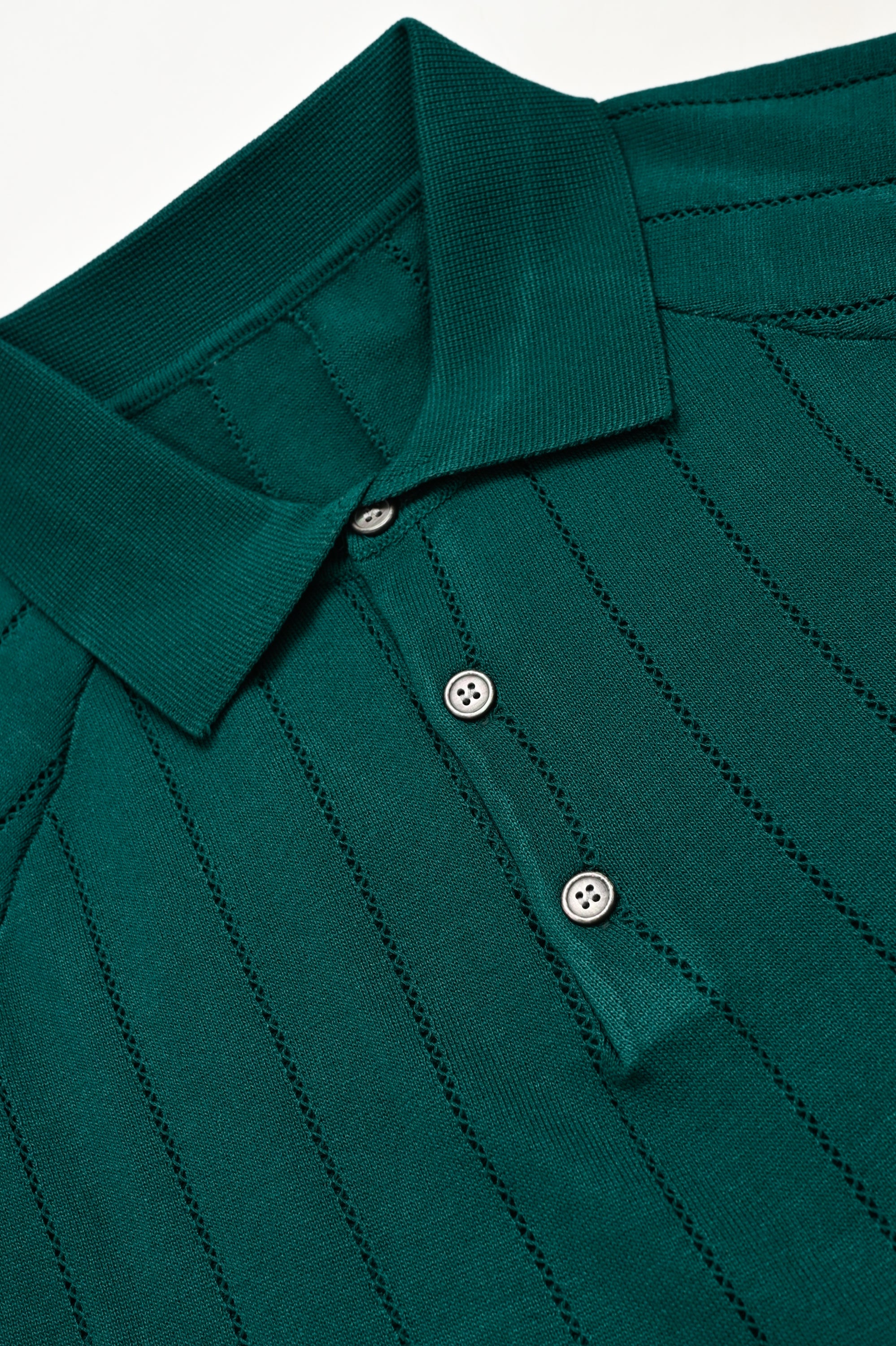 IMPORTED KNITTED BOTTLE GREEN POLO Reality