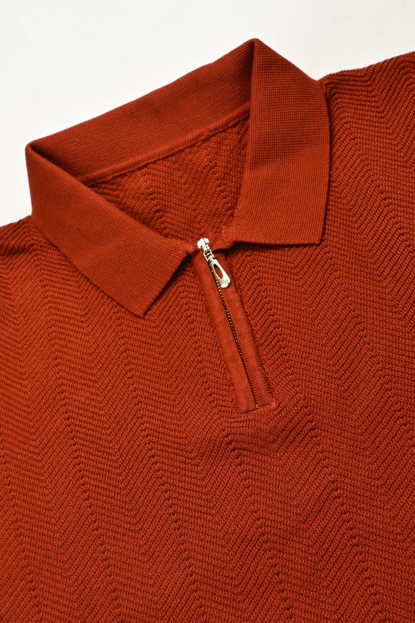 PREMIUM KNITTED RUST POLO Reality