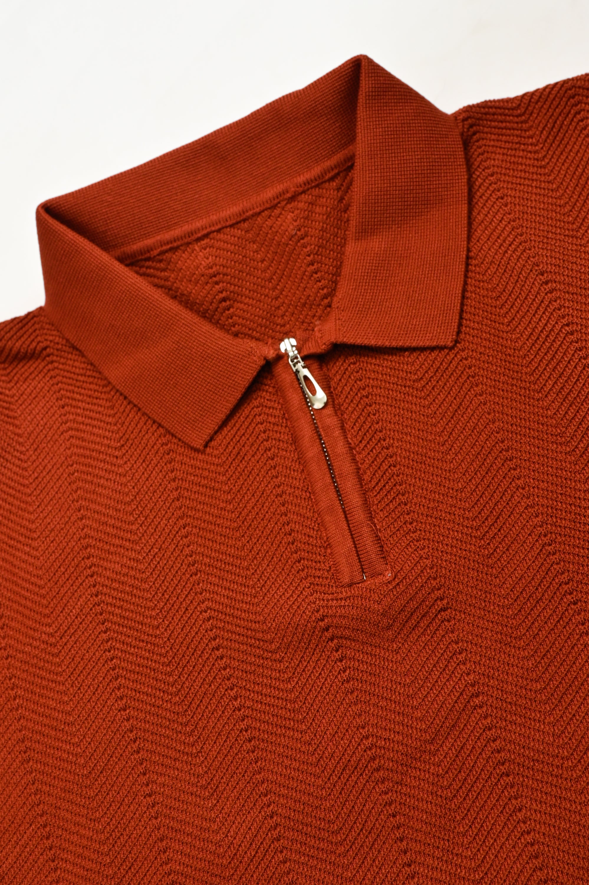 PREMIUM KNITTED RUST POLO Reality
