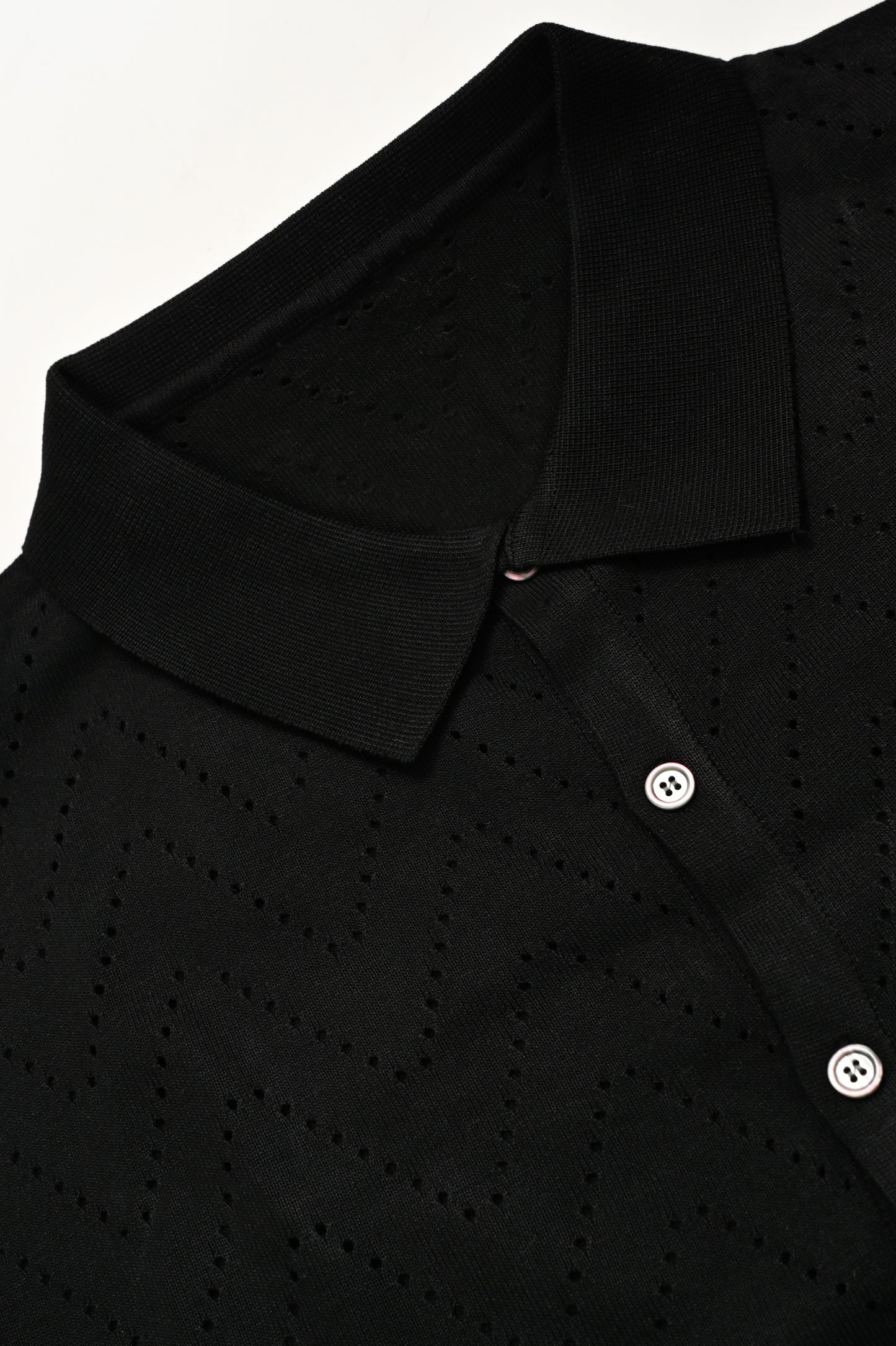 IMPORTED KNITTED BLACK POLO Reality