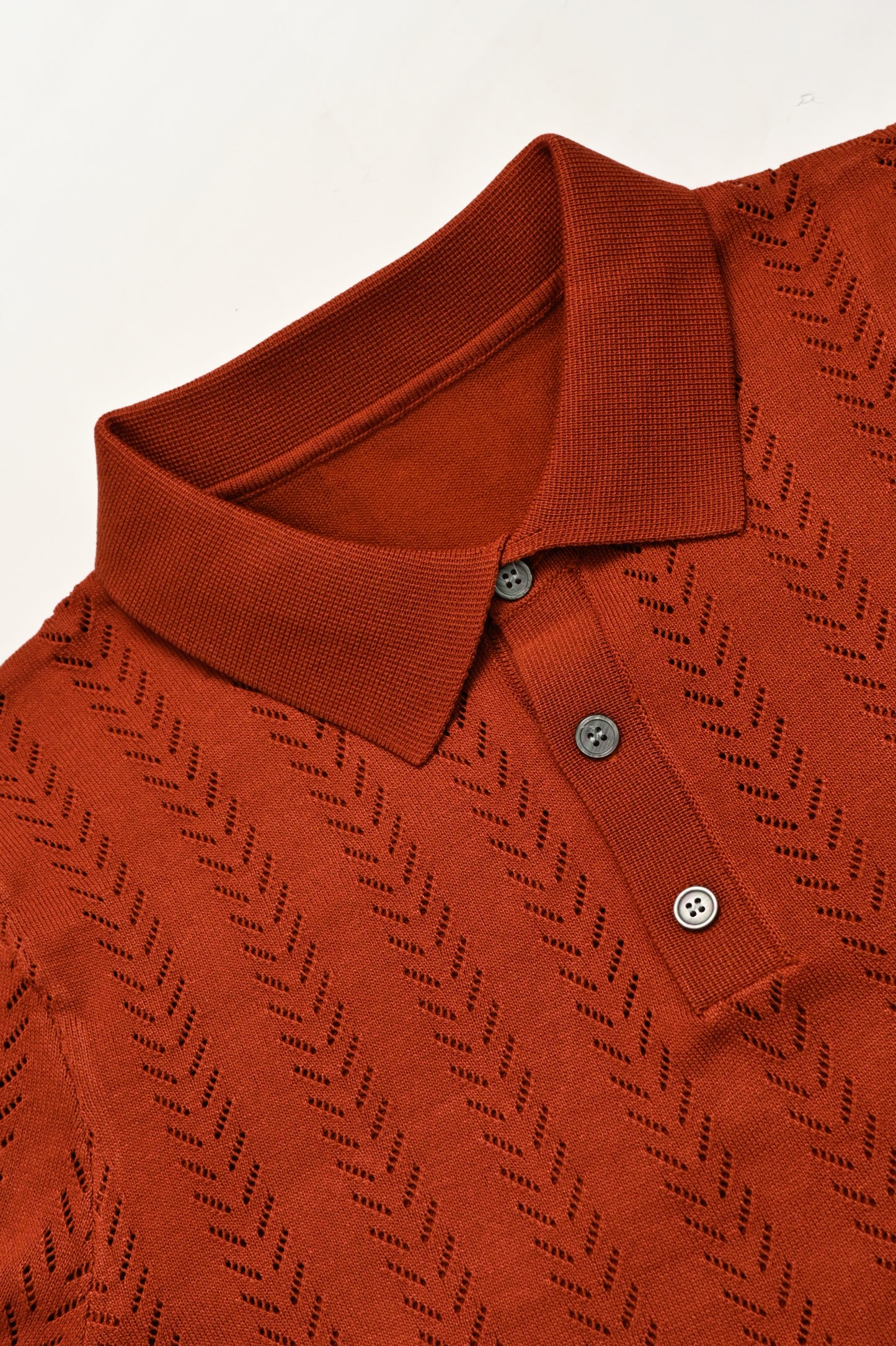 IMPORTED KNITTED RUST POLO Reality