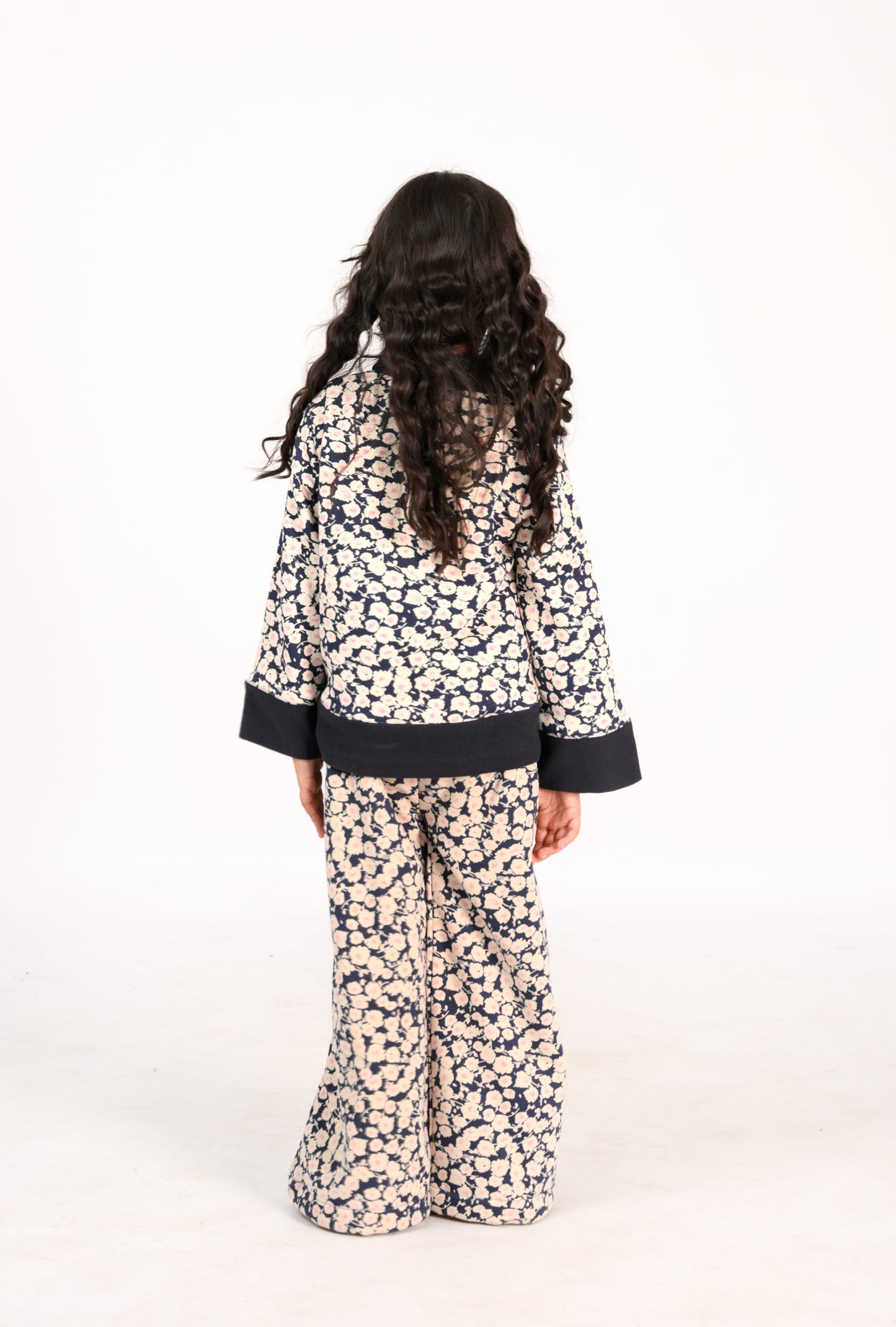 Kids' Floral Print Co-Ords with Navy Collar Reality