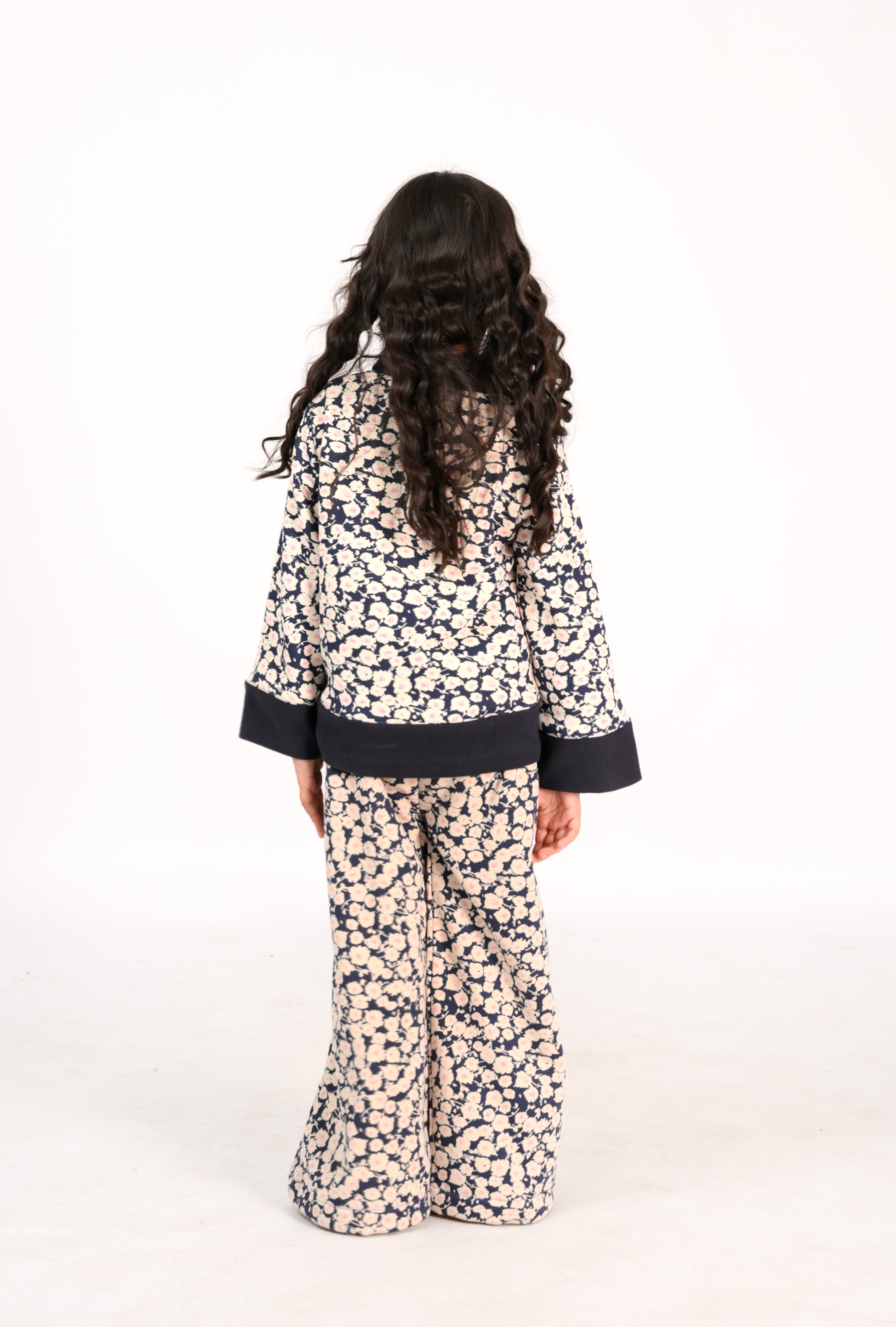 Kids' Floral Print Co-Ords with Navy Collar Reality