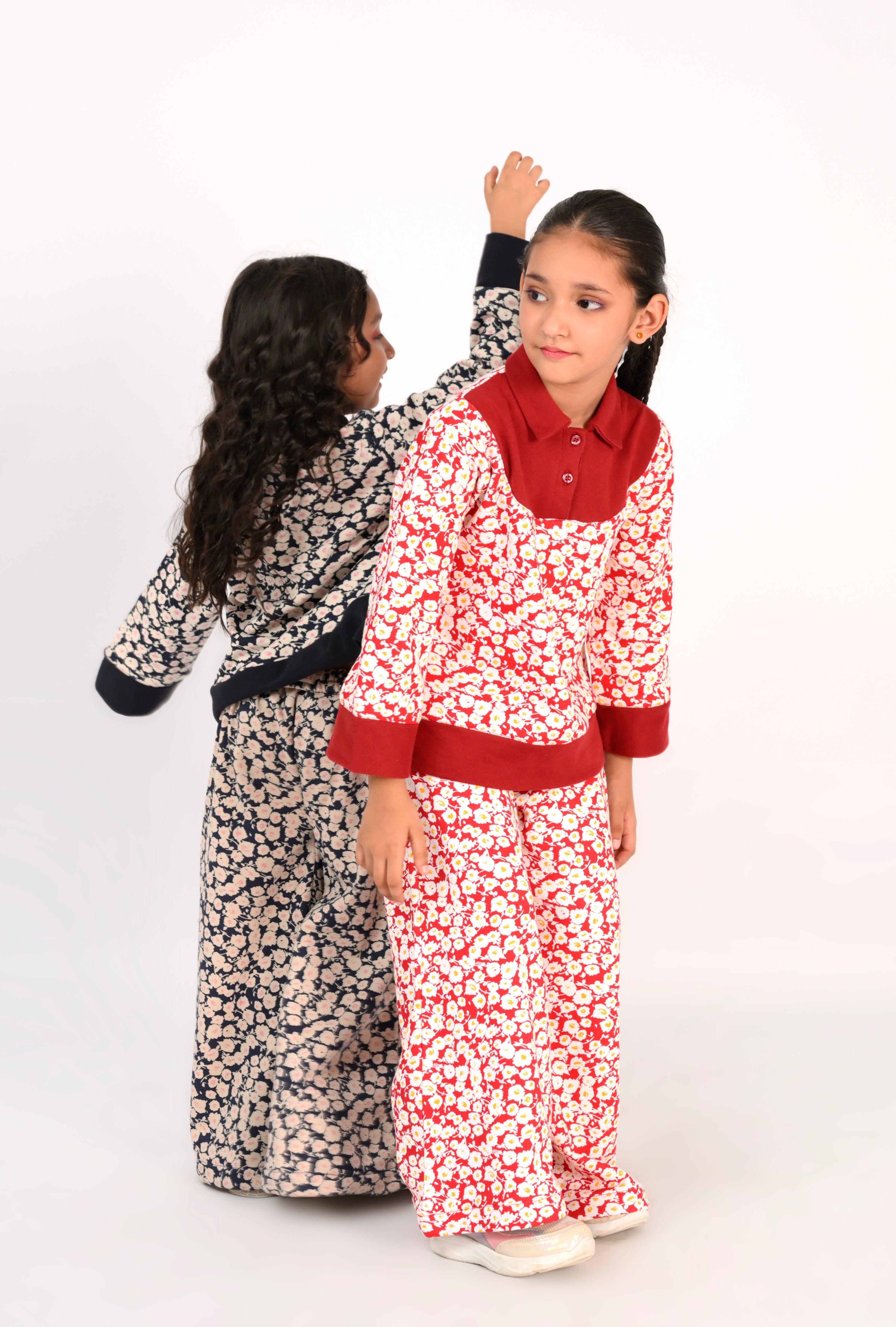 Red Floral Print Co-Ords for Kids Reality