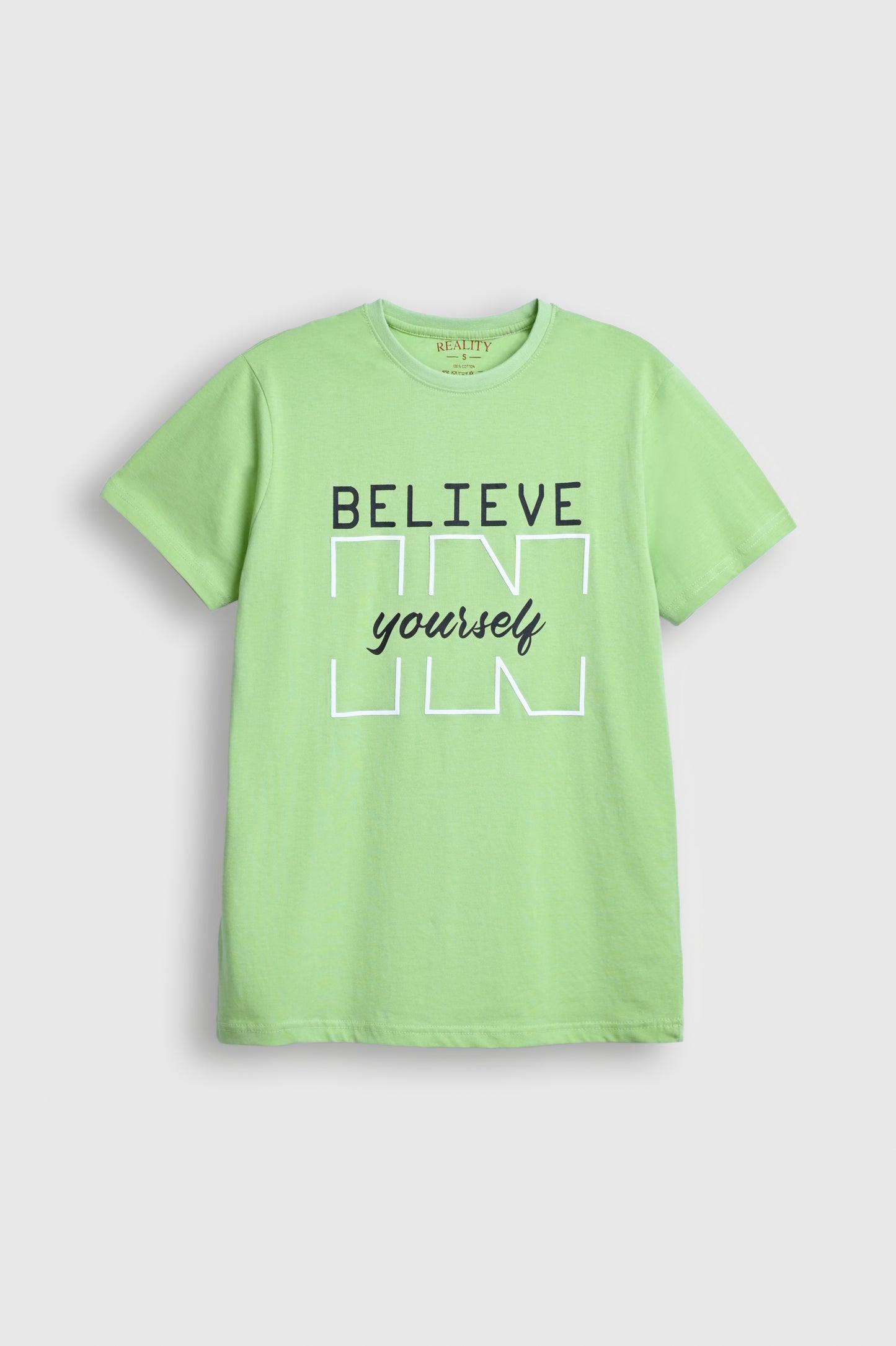 Believe in Yourself Graphic T-Shirt – Light Green Reality