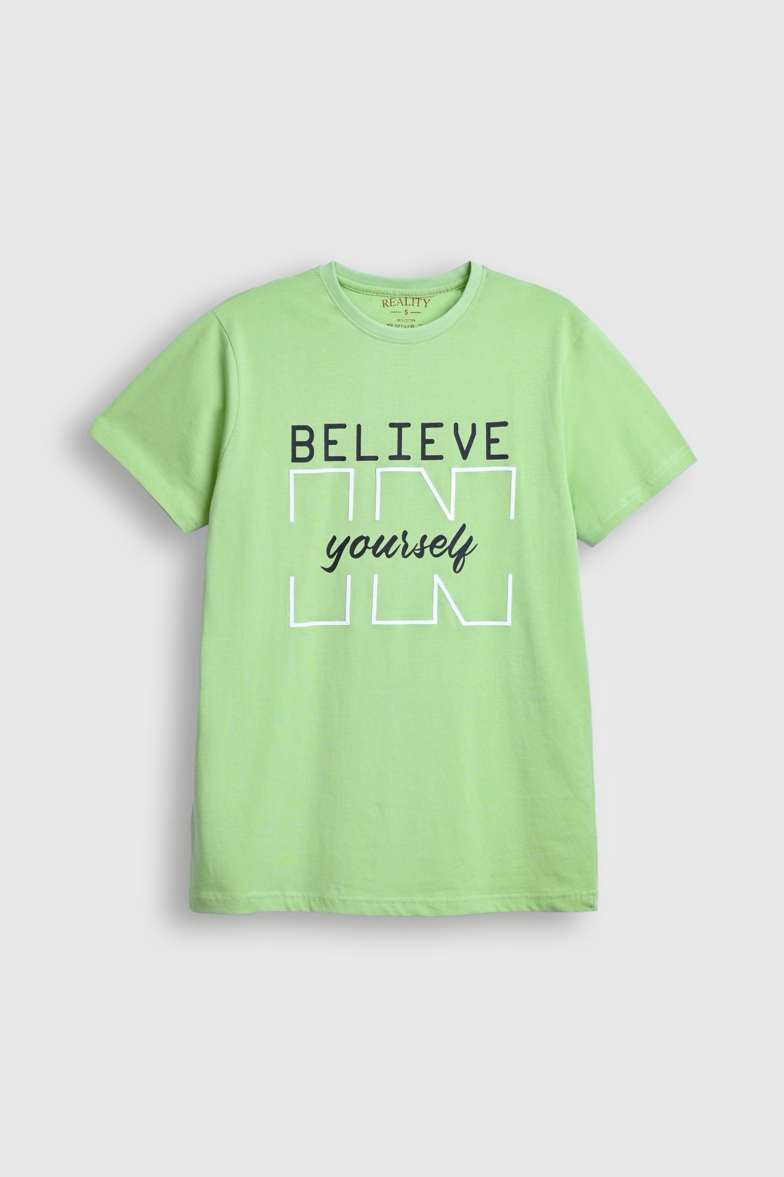 Believe in Yourself Graphic T-Shirt – Light Green Reality
