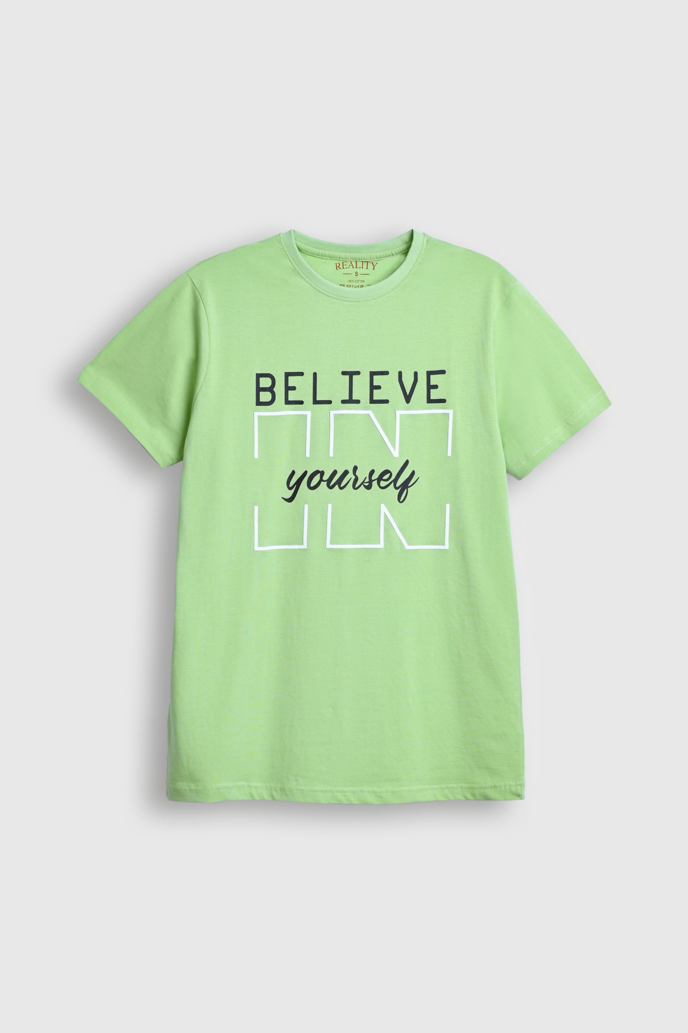 Believe in Yourself Graphic T-Shirt – Light Green Reality