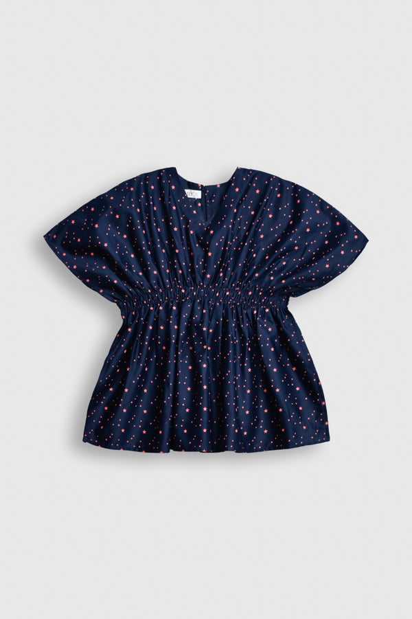 Navy Star Print Smocked Dress for Girls Reality