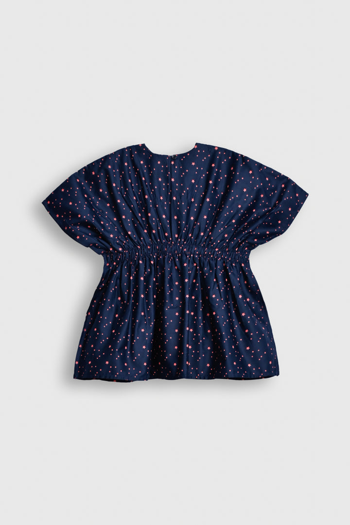 Navy Star Print Smocked Dress for Girls Reality