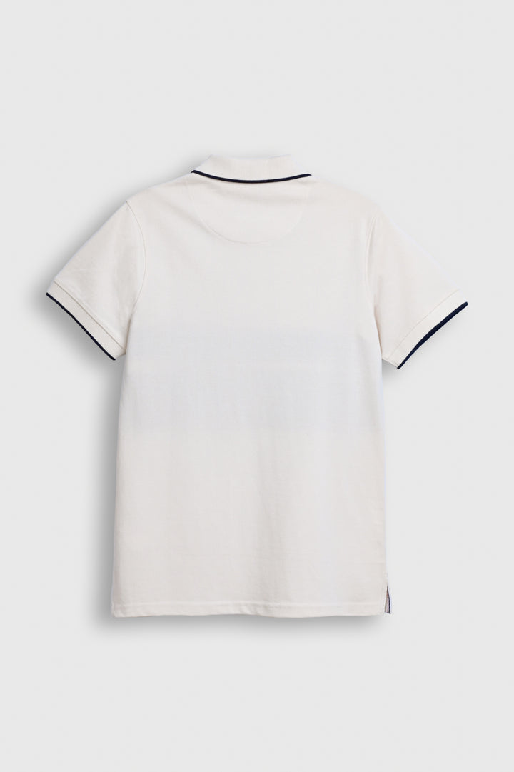 Men’s Striped Colorblock Polo Shirt – Cream / Navy / Brown Reality