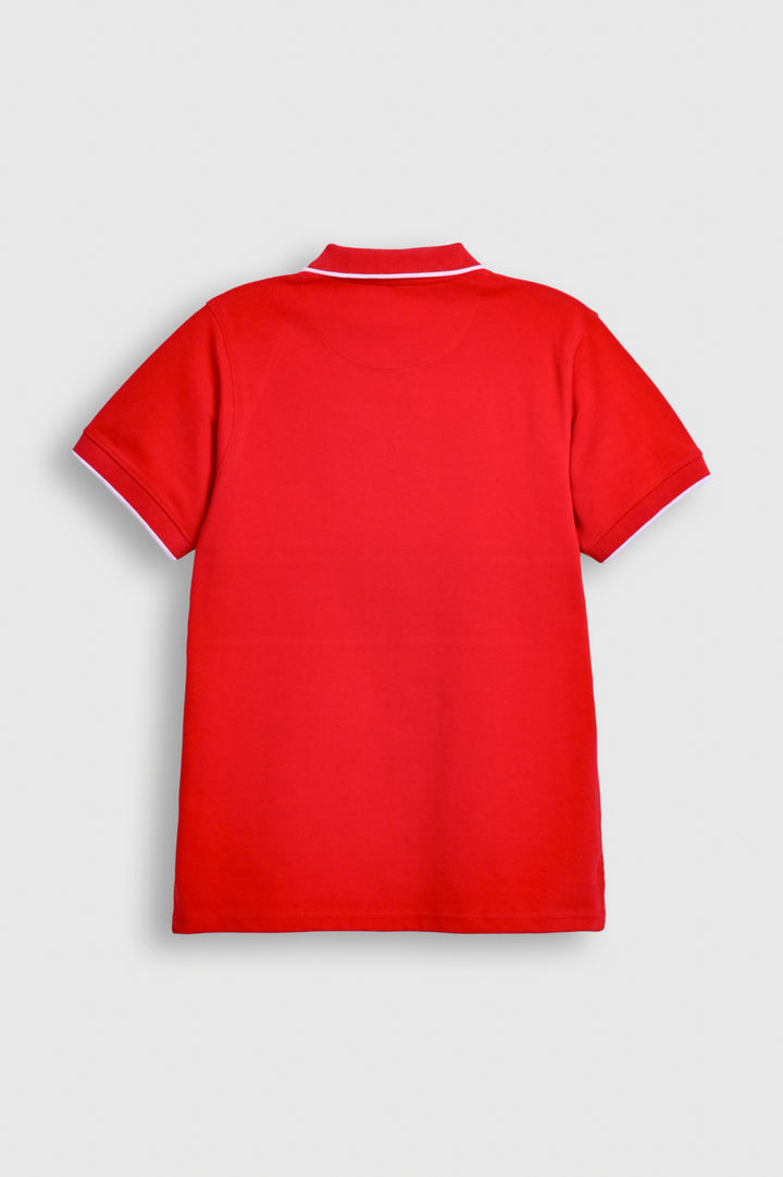 Men’s Blue & Red Shoulder Panel Polo Shirt Reality
