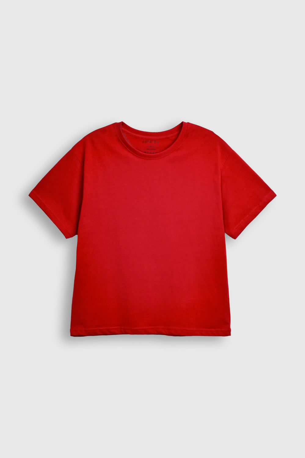 women Washed Red Cotton T-Shirt Reality