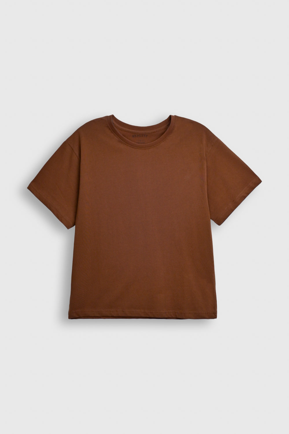 women Plain Brown T-Shirt Reality