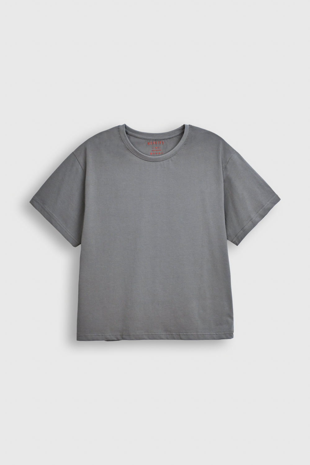 Women Washed Grey Cotton T-Shirt Reality