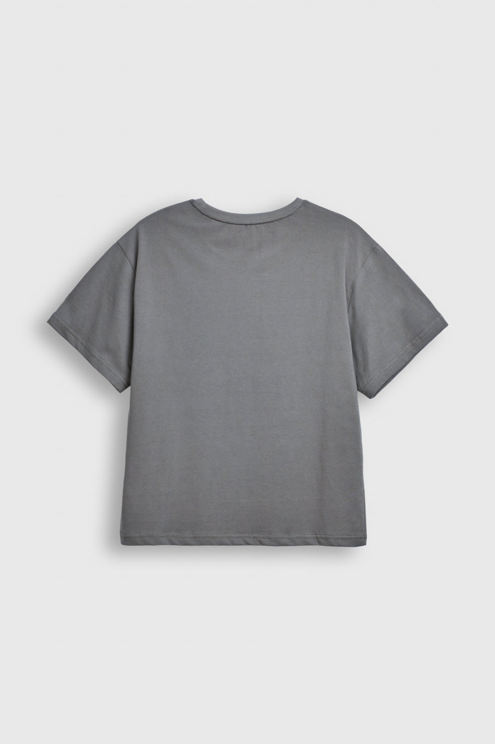 Women Washed Grey Cotton T-Shirt Reality