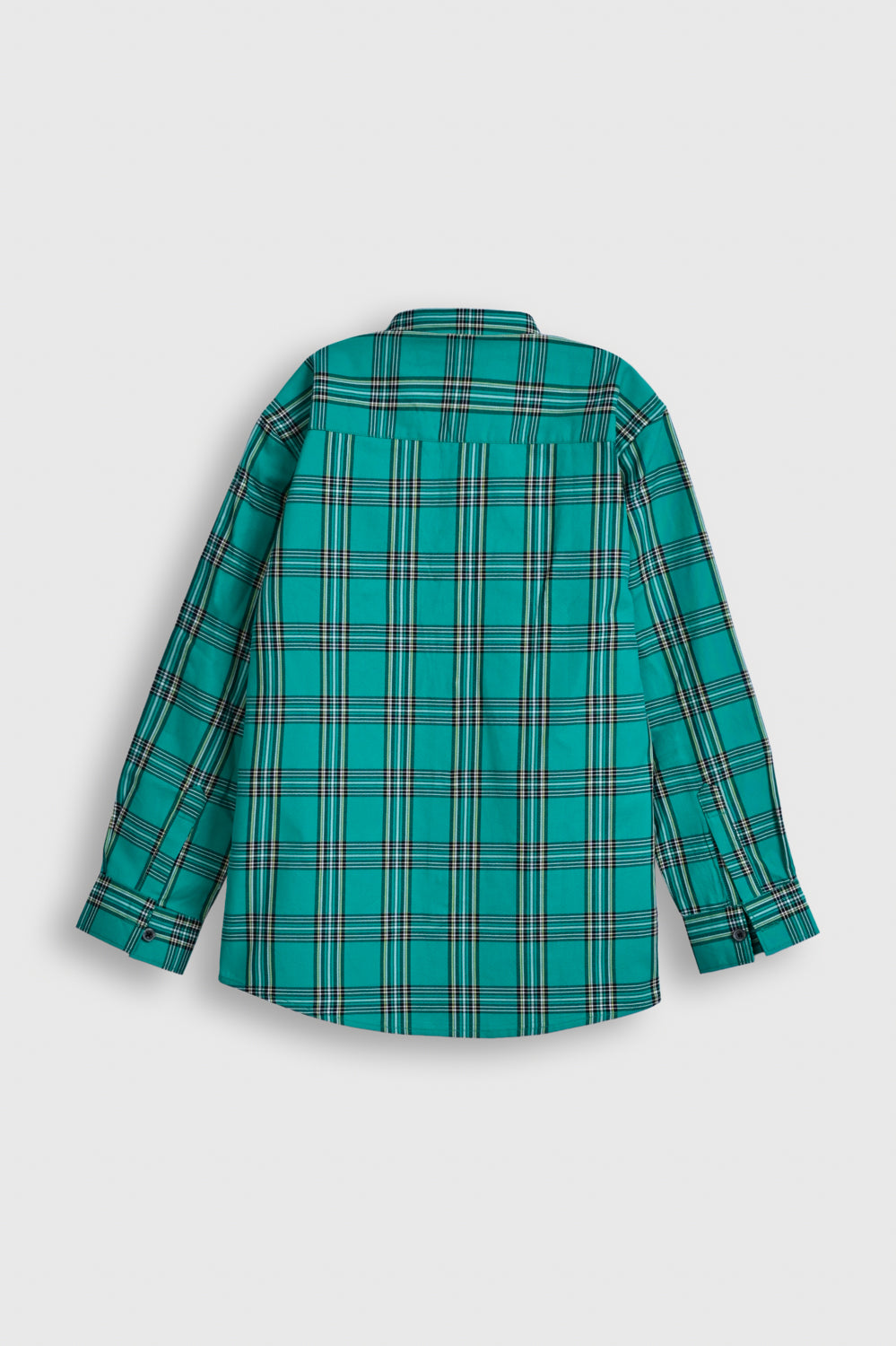 Boys' Green Checkered Full-Sleeve Shirt – Classic Plaid with Chest Pockets Reality