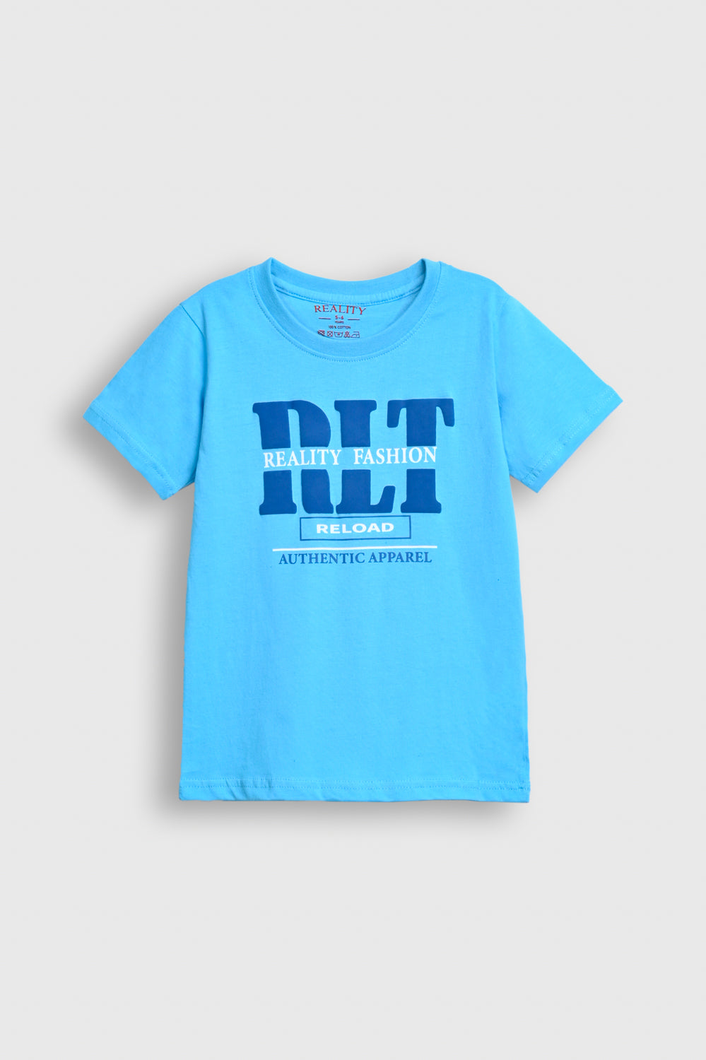 Sky Blue Boy T-Shirt with RLT Reality Fashion Reload Print Reality