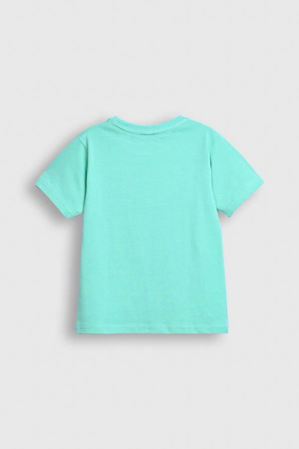Aqua Green Boy T-Shirt with Turbo 919 Sports Car Print Reality