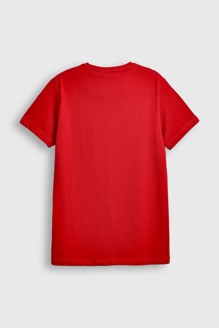 California Dream Tee – Sunset Red with Urban Street Print Reality