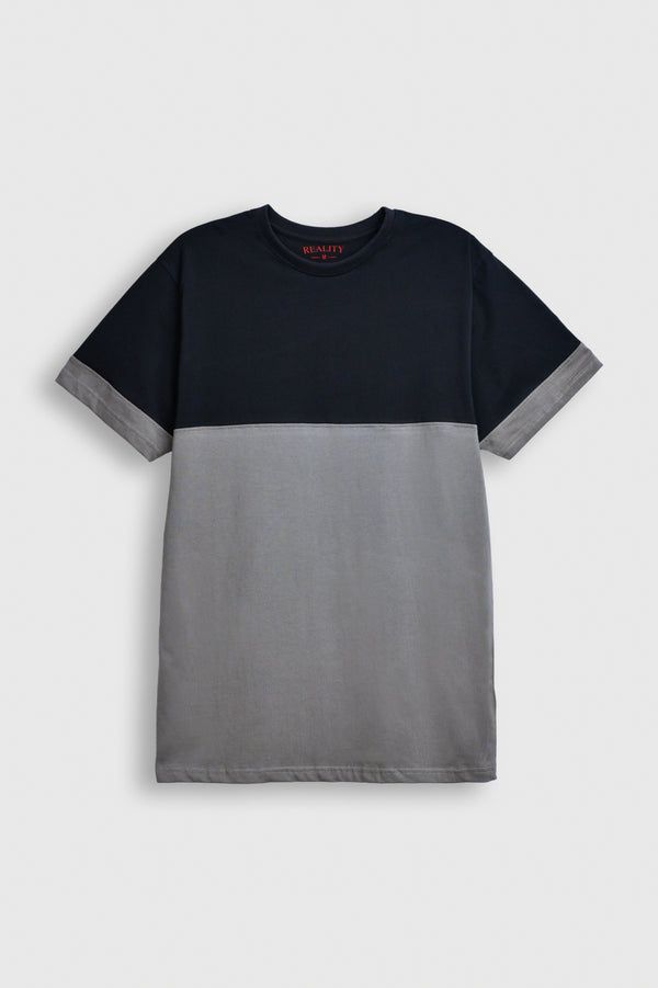 Men's Colorblock Crew Neck T-Shirt – Dual Tone Casual Tee by Reality Reality