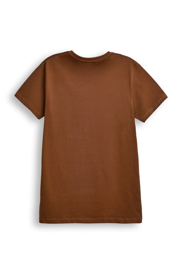 Chase Your Success Tee – Earthy Brown with Bold Blue Motivation Reality