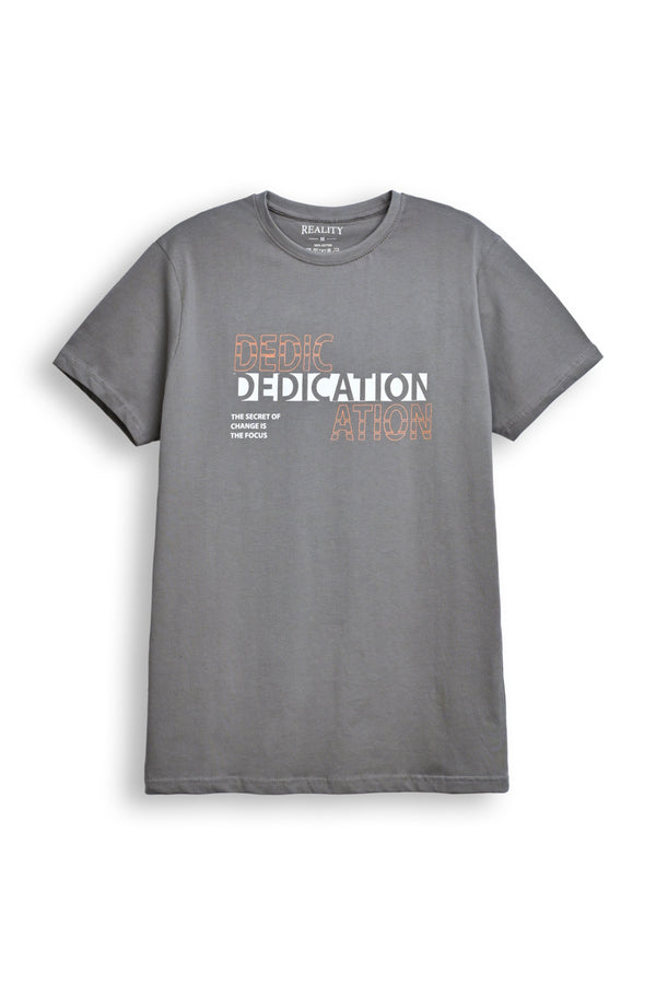 Men's Typography Print T-Shirt – Dedication Series by Reality Reality