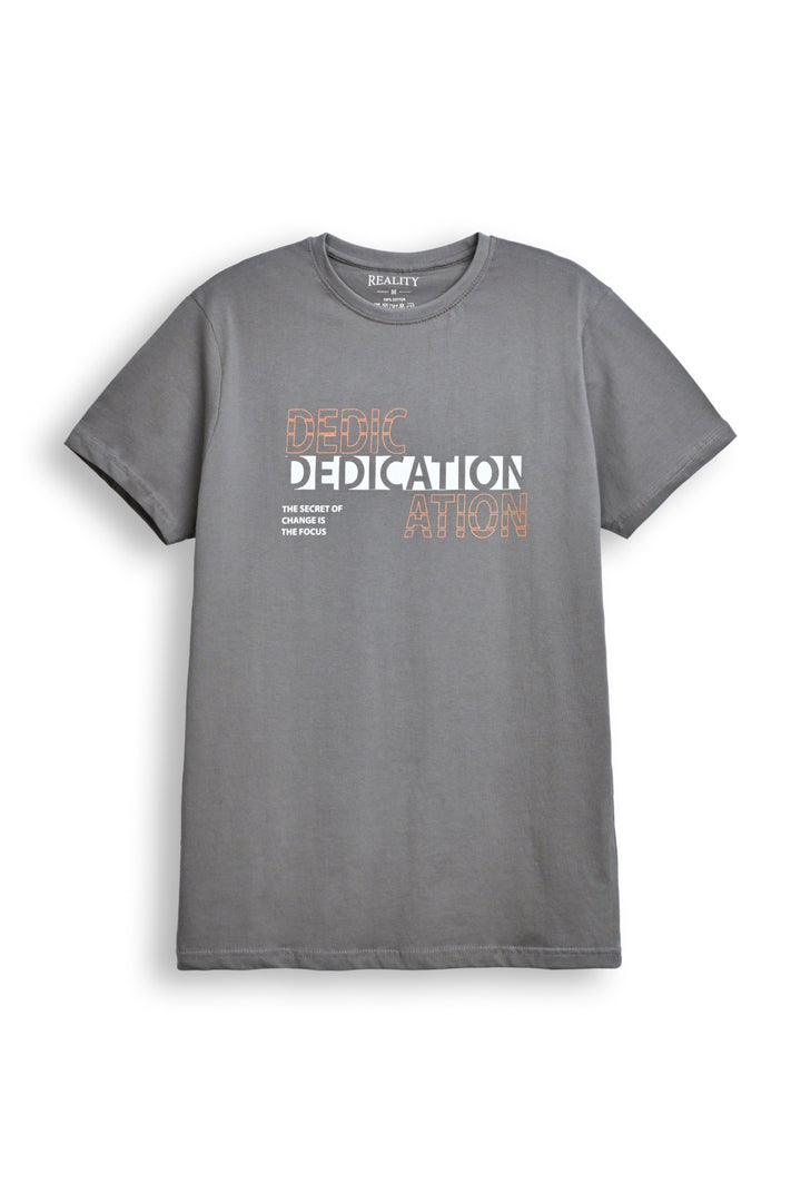 Men's Typography Print T-Shirt – Dedication Series by Reality Reality