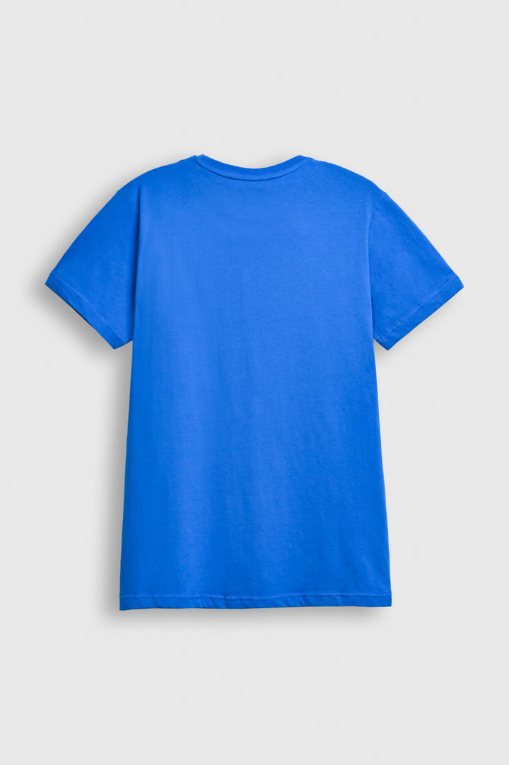 Men’s Blue Wander Graphic T-Shirt – Explore the World Print by Reality Reality