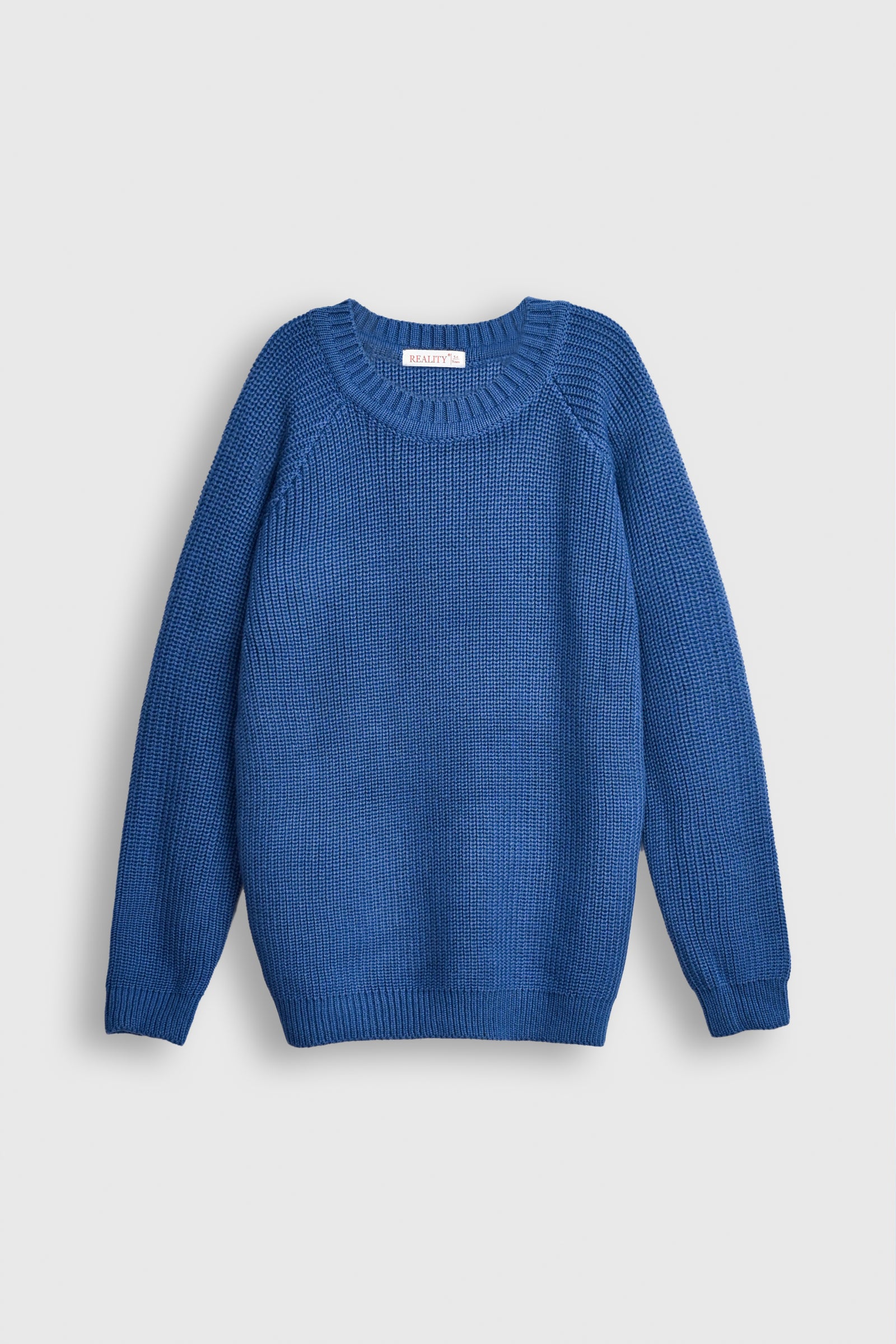 Classic Blue Knit Pullover Sweater Reality