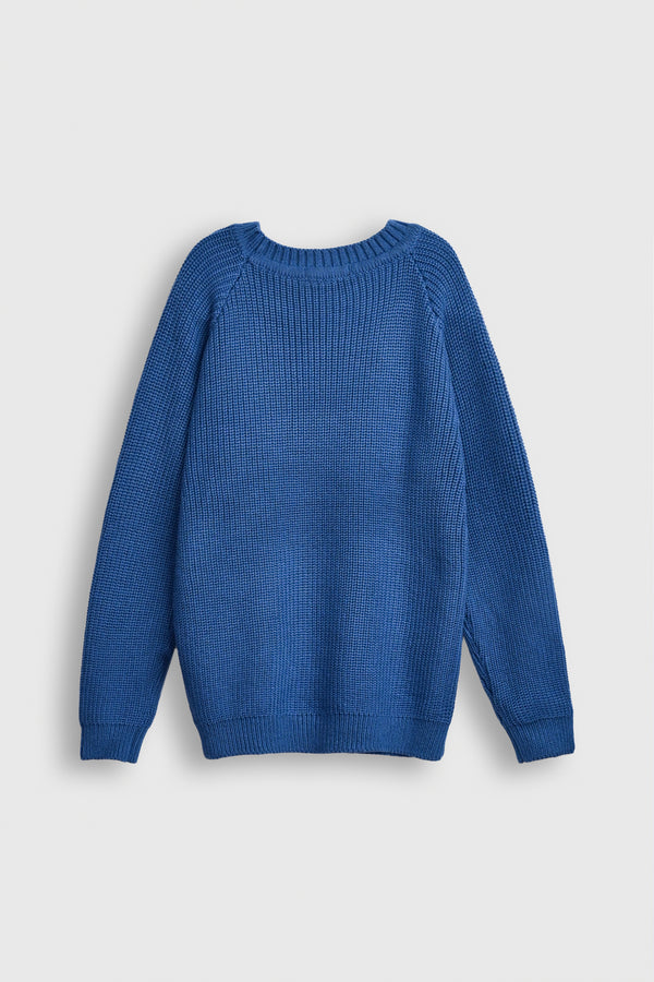 Classic Blue Knit Pullover Sweater Reality