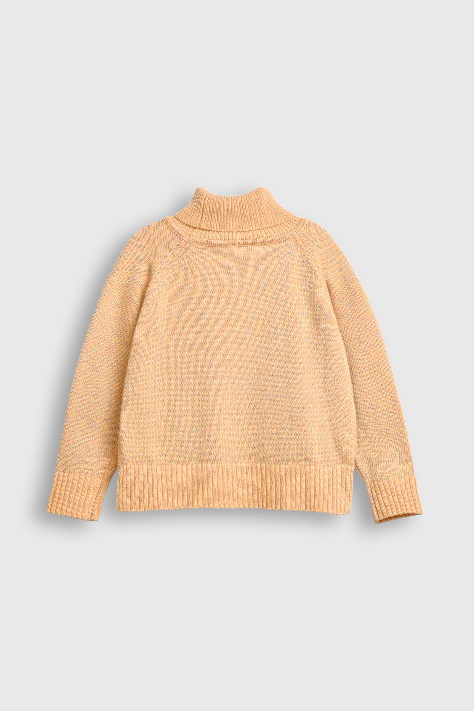 Peach Turtleneck Sweater with 'IN LOVE' Embroidered Patch Reality