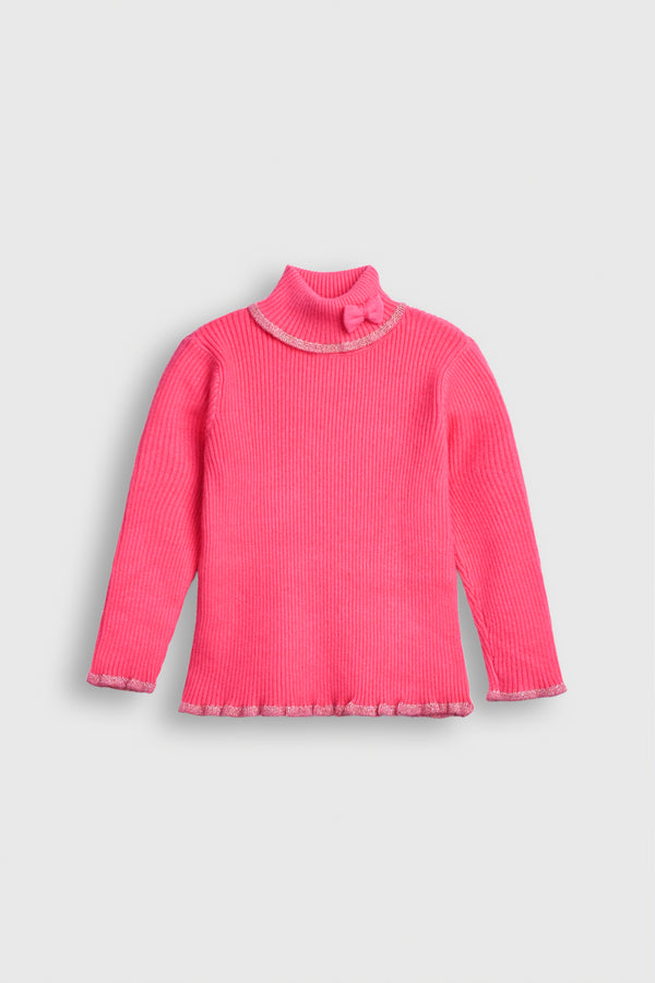 Rose Petal Ribbed Turtleneck Sweater Reality
