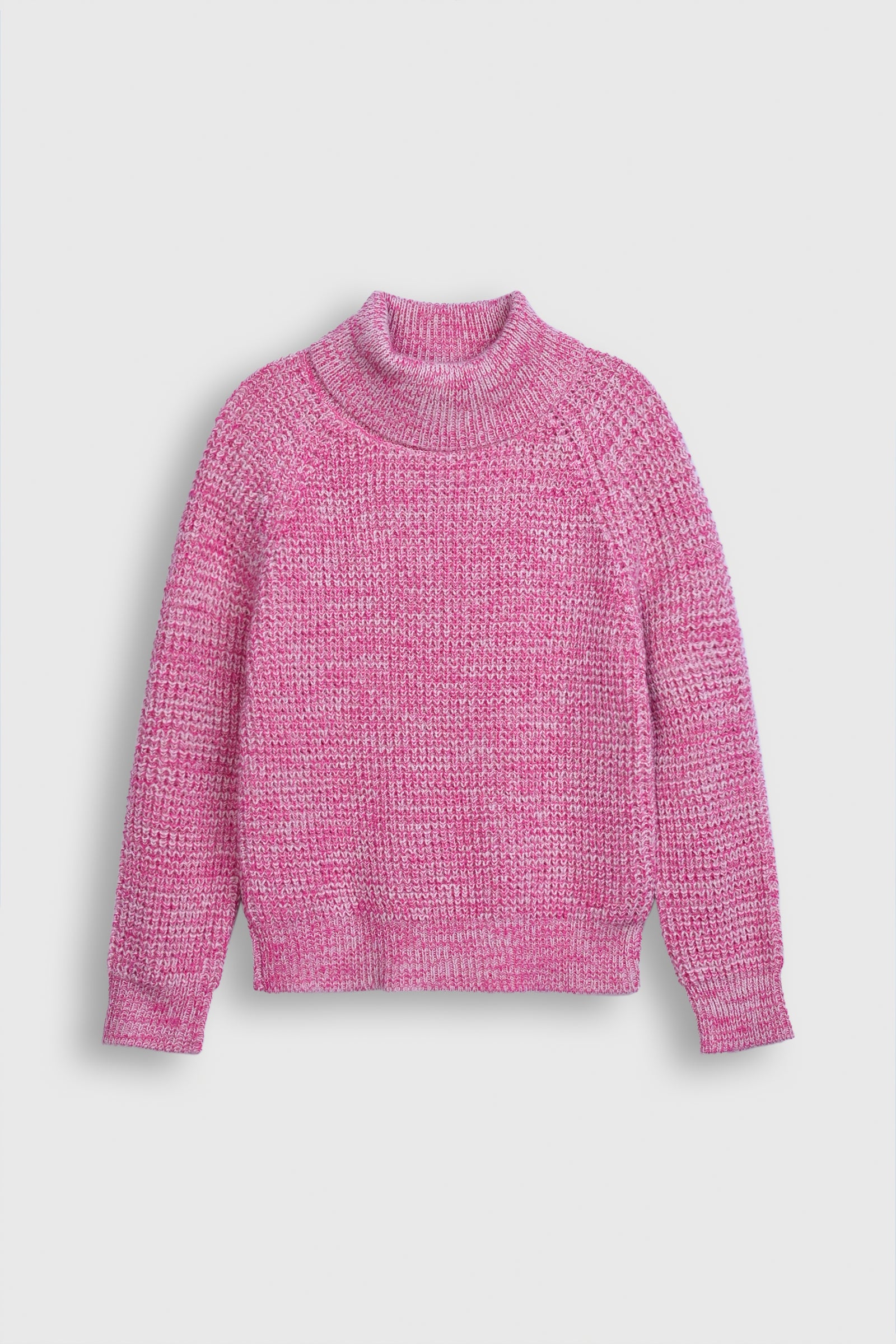 Chunky Knit Pink Turtleneck Sweater Reality