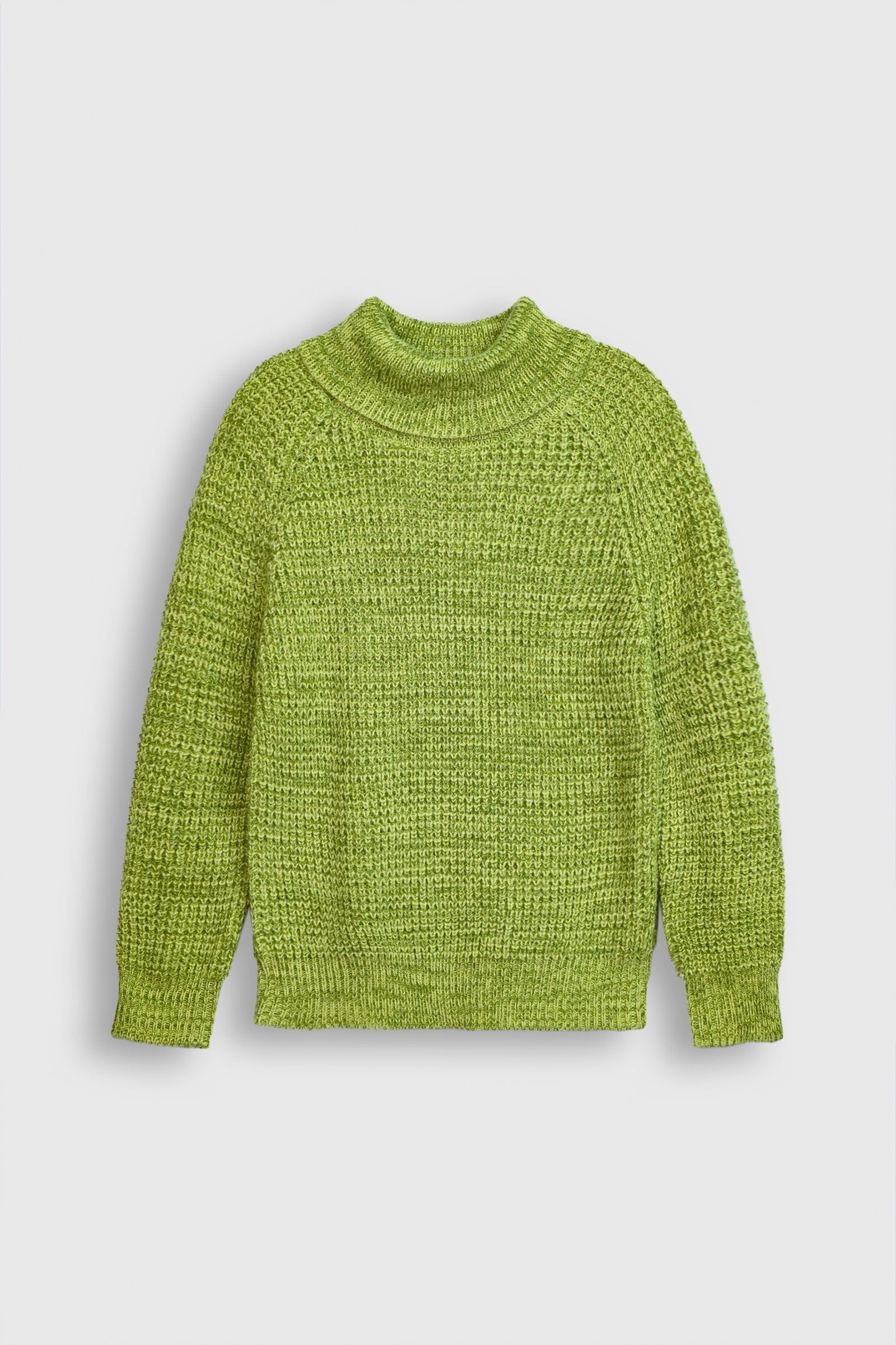 Chunky Knit Green Turtleneck Sweater Reality