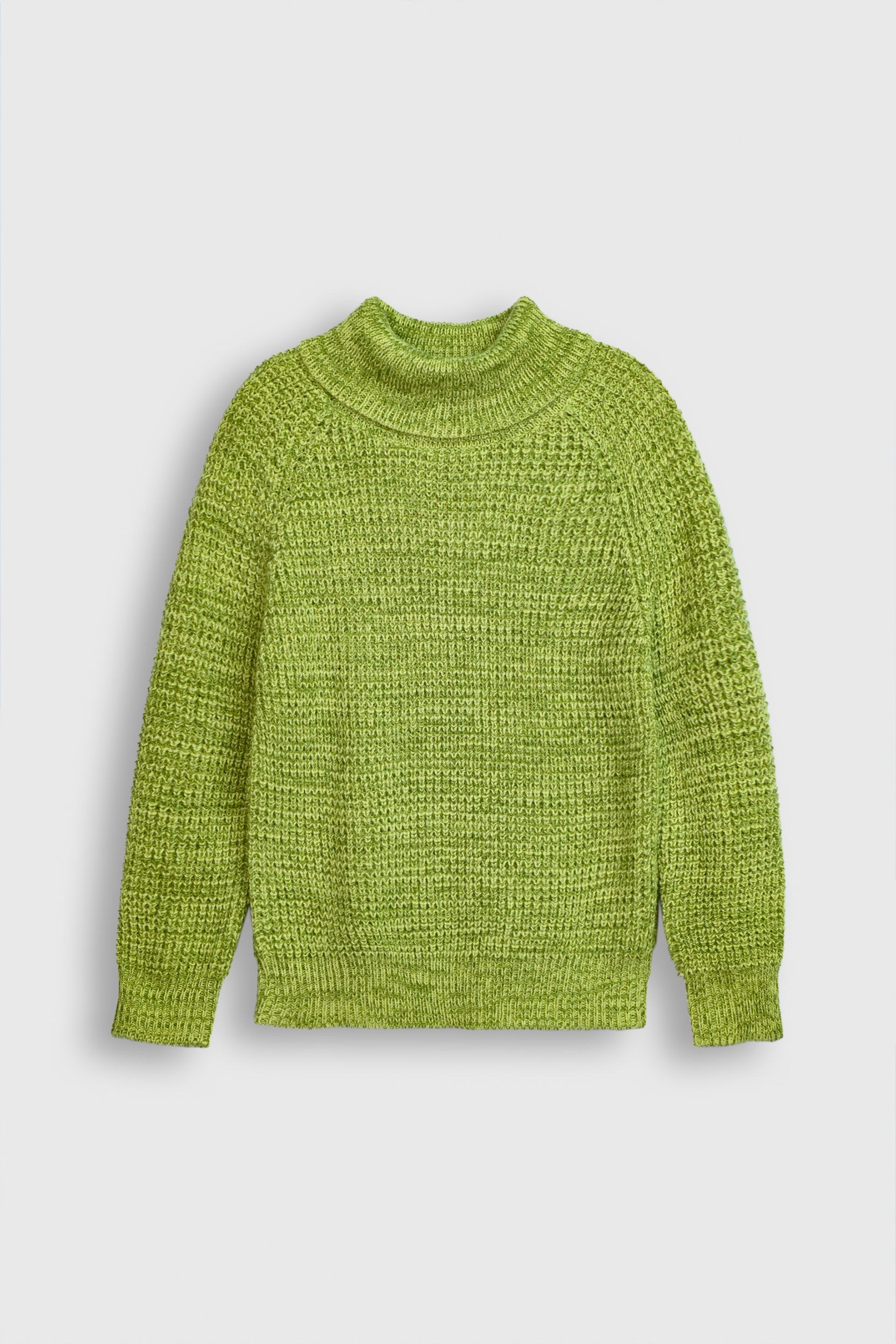 Chunky Knit Green Turtleneck Sweater Reality
