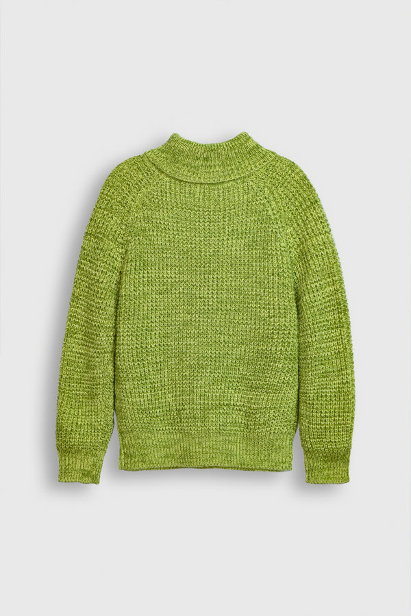 Chunky Knit Green Turtleneck Sweater Reality