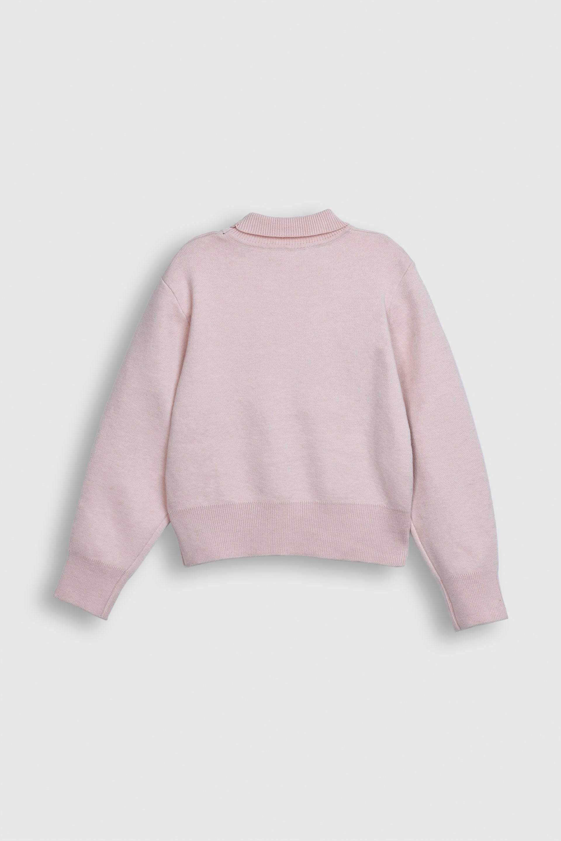 Cozy Pink Turtleneck Sweater with Heart Sequin Detail Reality